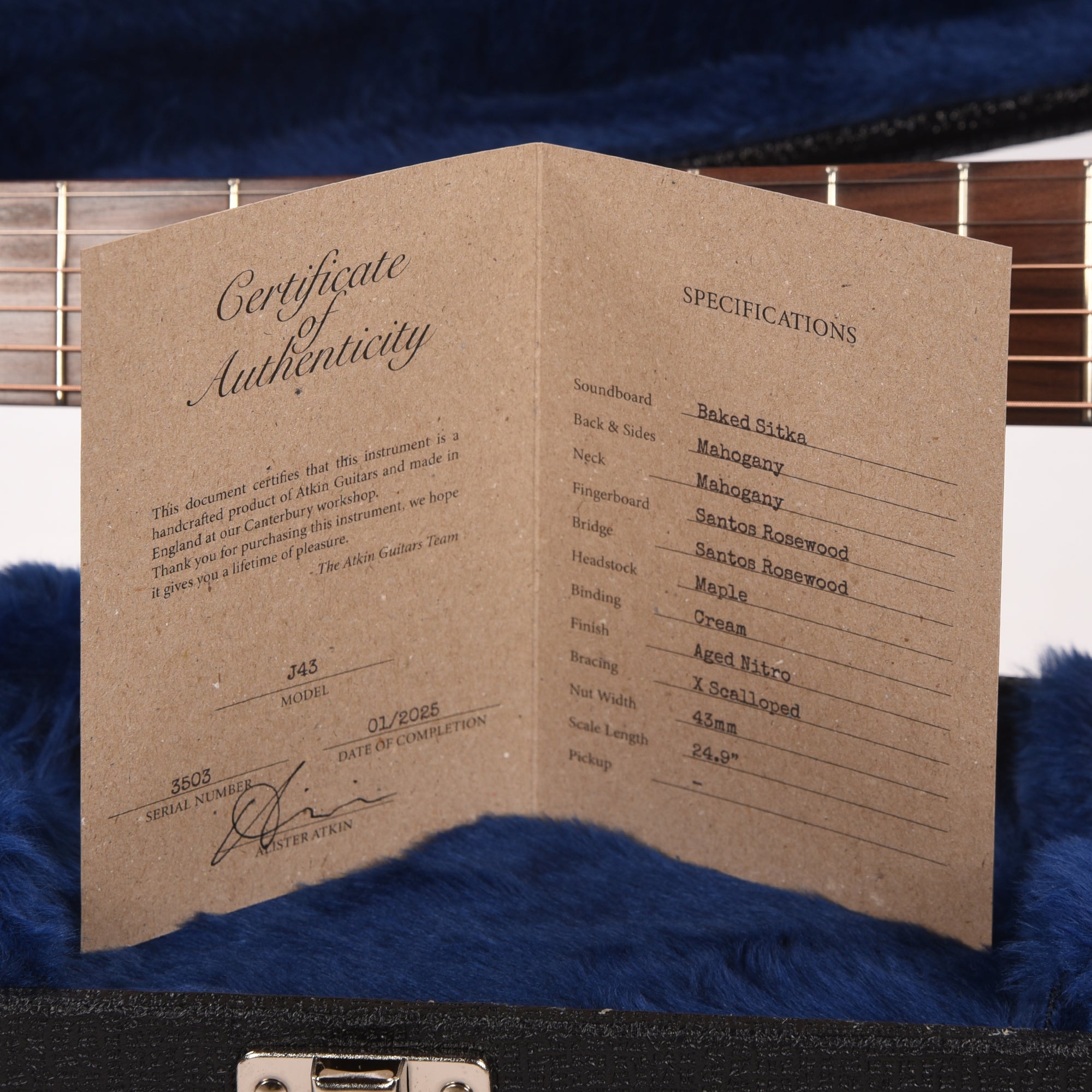 Atkin The Forty Three Baked Sitka/Mahogany Aged Sunburst Acoustic Guitars / Dreadnought