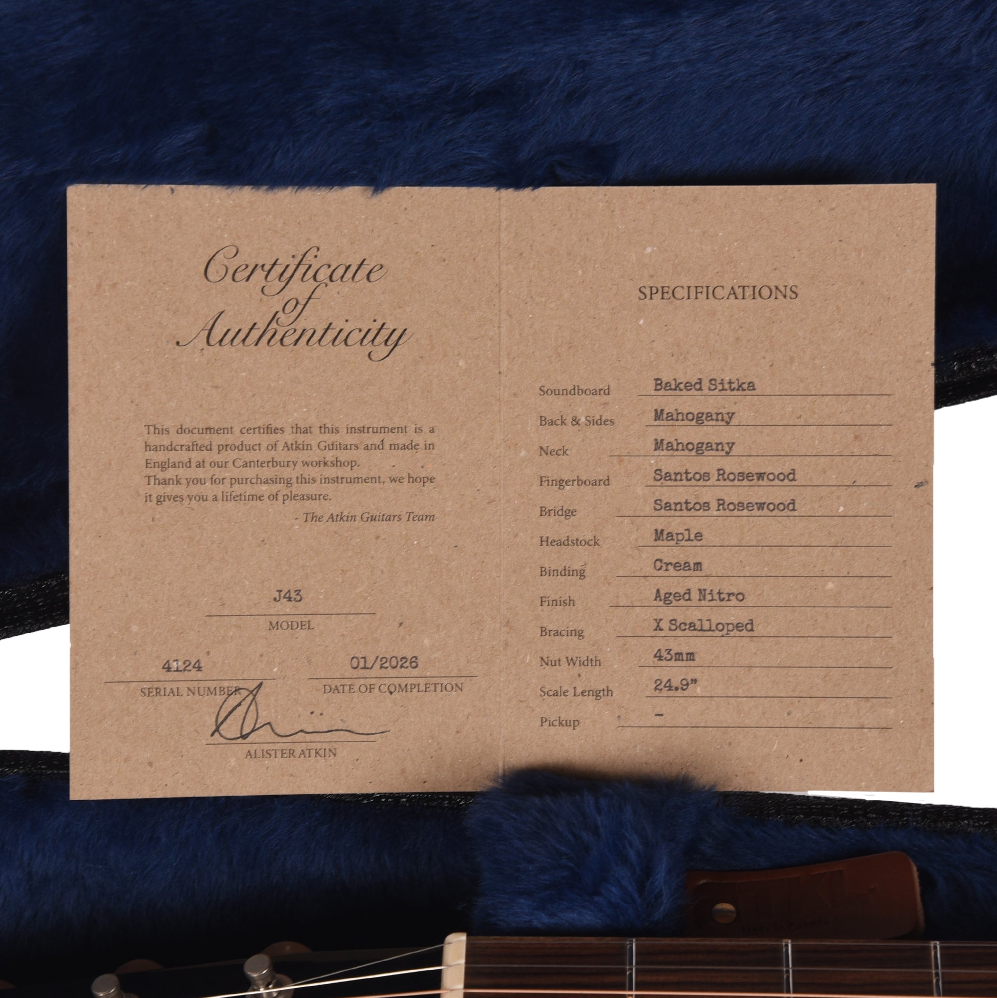 Atkin The Forty Three Baked Sitka/Mahogany Aged Sunburst Acoustic Guitars / Dreadnought