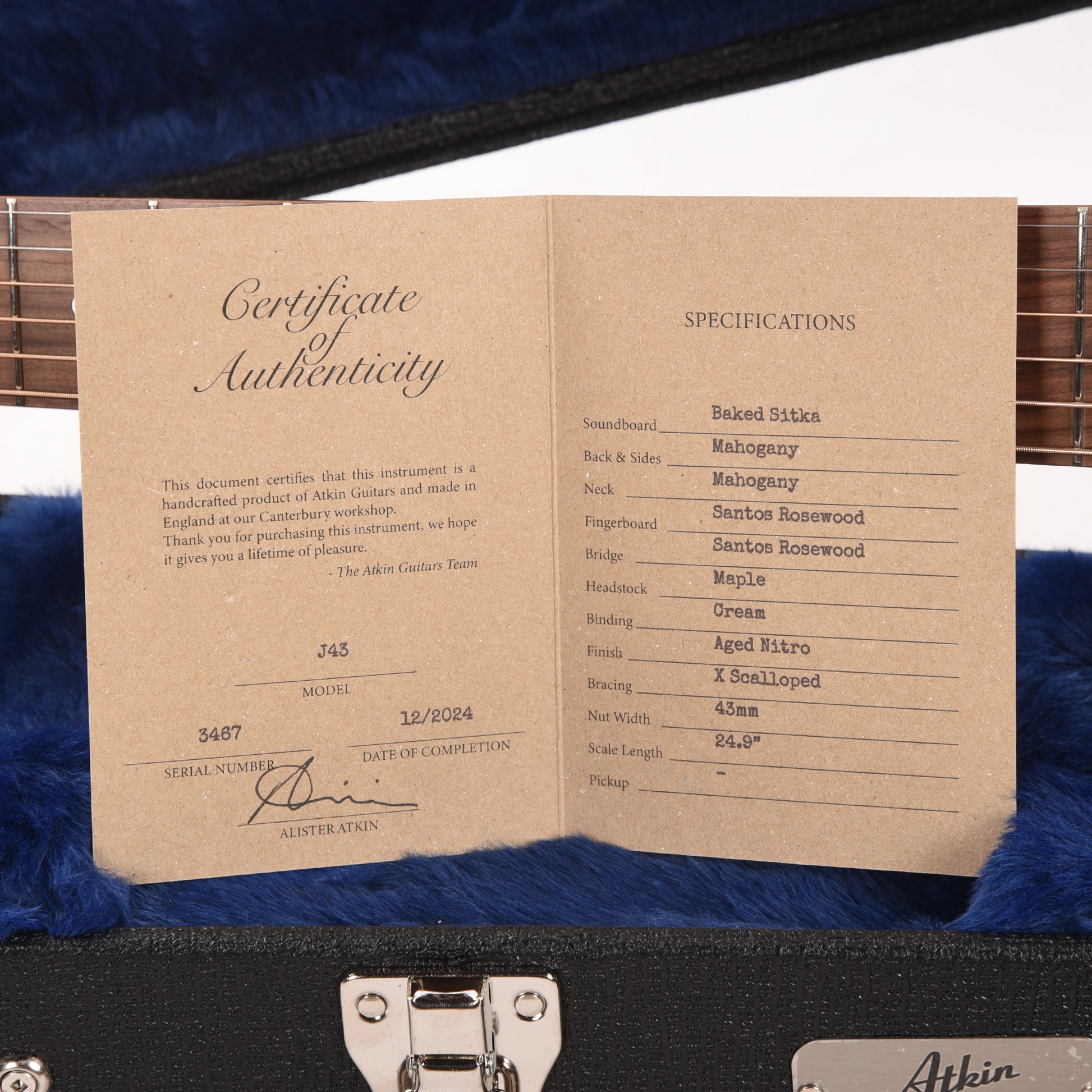 Atkin The Forty Three Baked Sitka/Mahogany Heavy Aged Sunburst Acoustic Guitars / Dreadnought