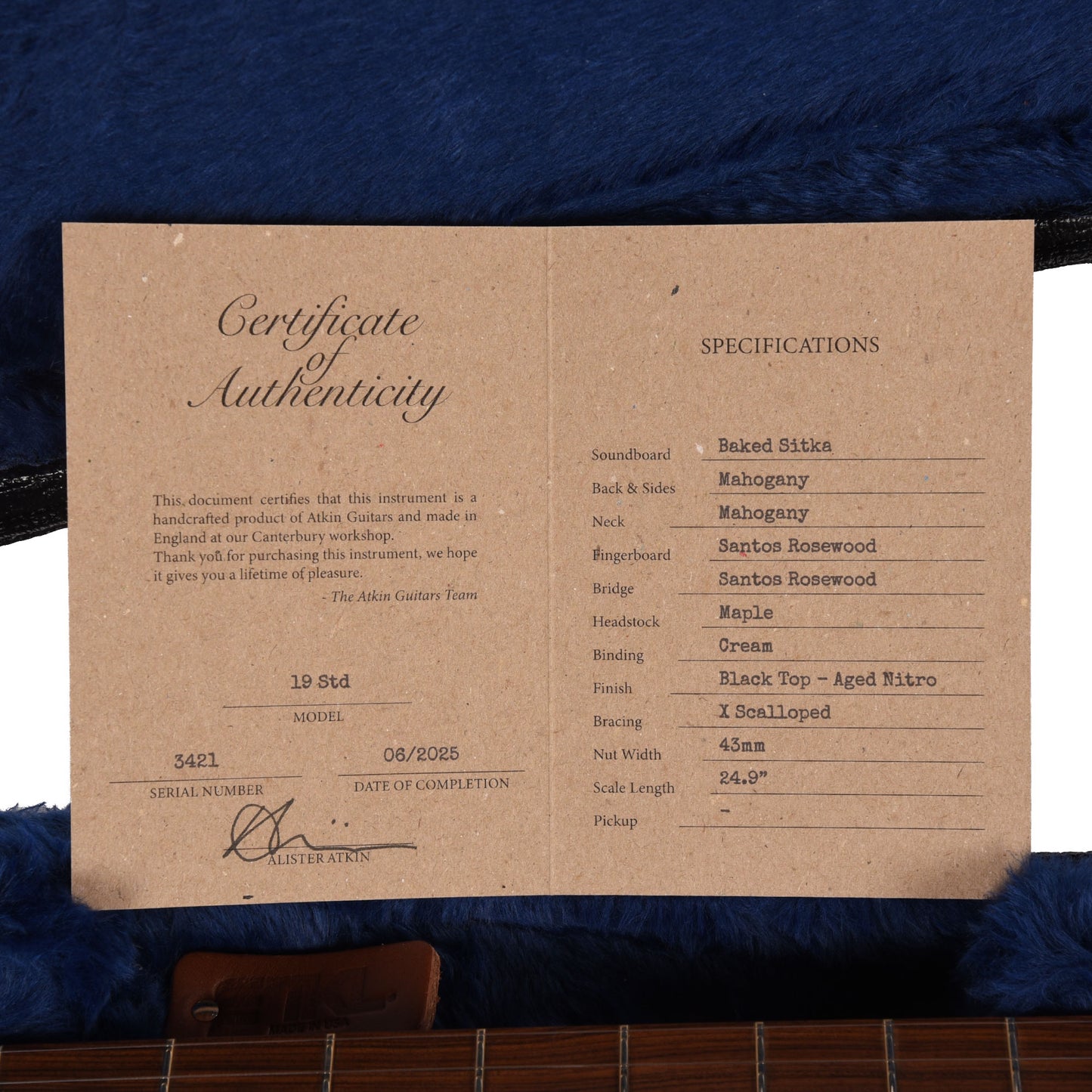 Atkin The Nineteen Aged Baked Sitka/Mahogany Blacktop Acoustic Guitars / Dreadnought
