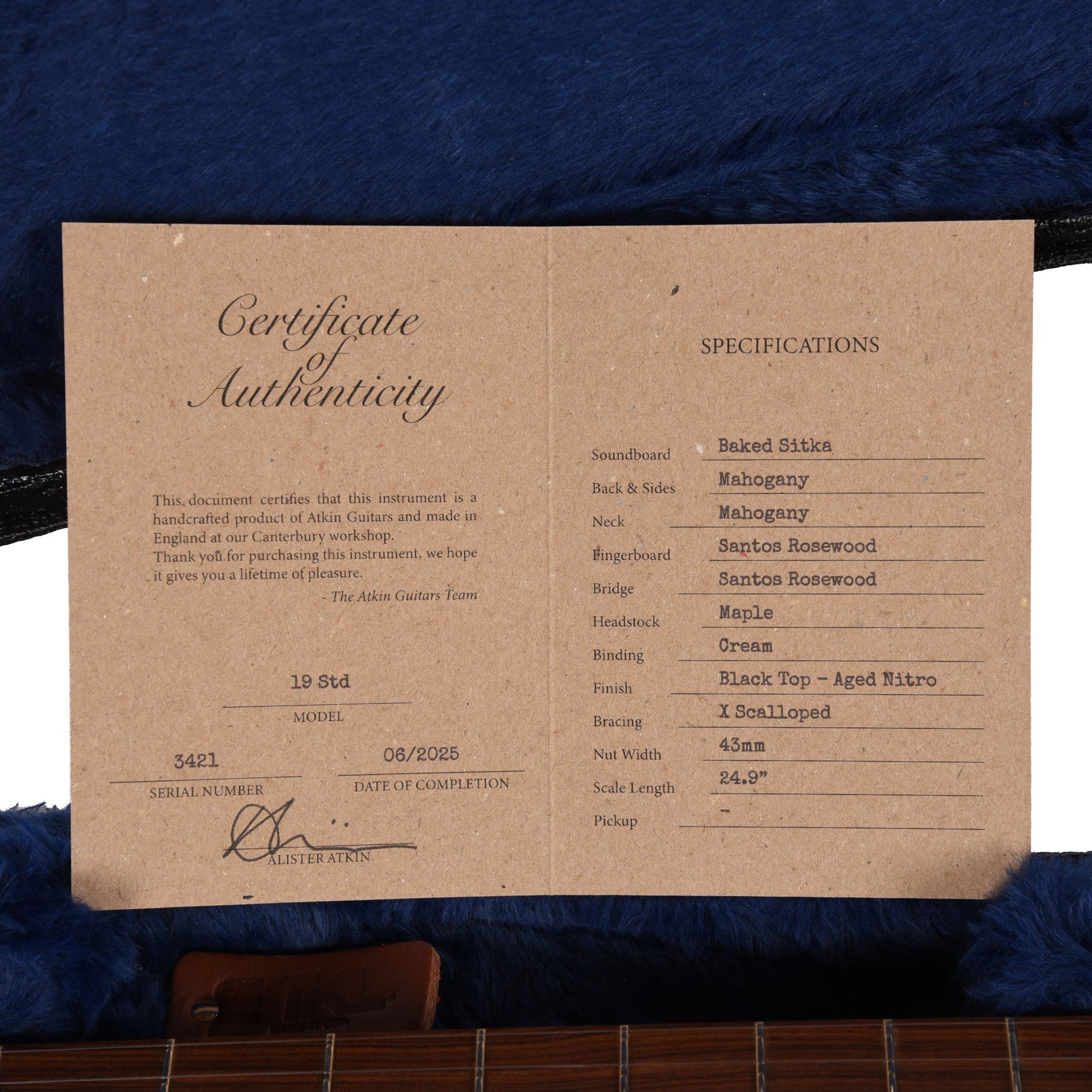 Atkin The Nineteen Aged Baked Sitka/Mahogany Blacktop Acoustic Guitars / Dreadnought