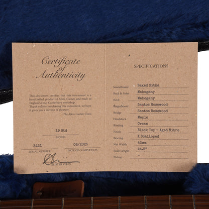 Atkin The Nineteen Aged Baked Sitka/Mahogany Blacktop Acoustic Guitars / Dreadnought