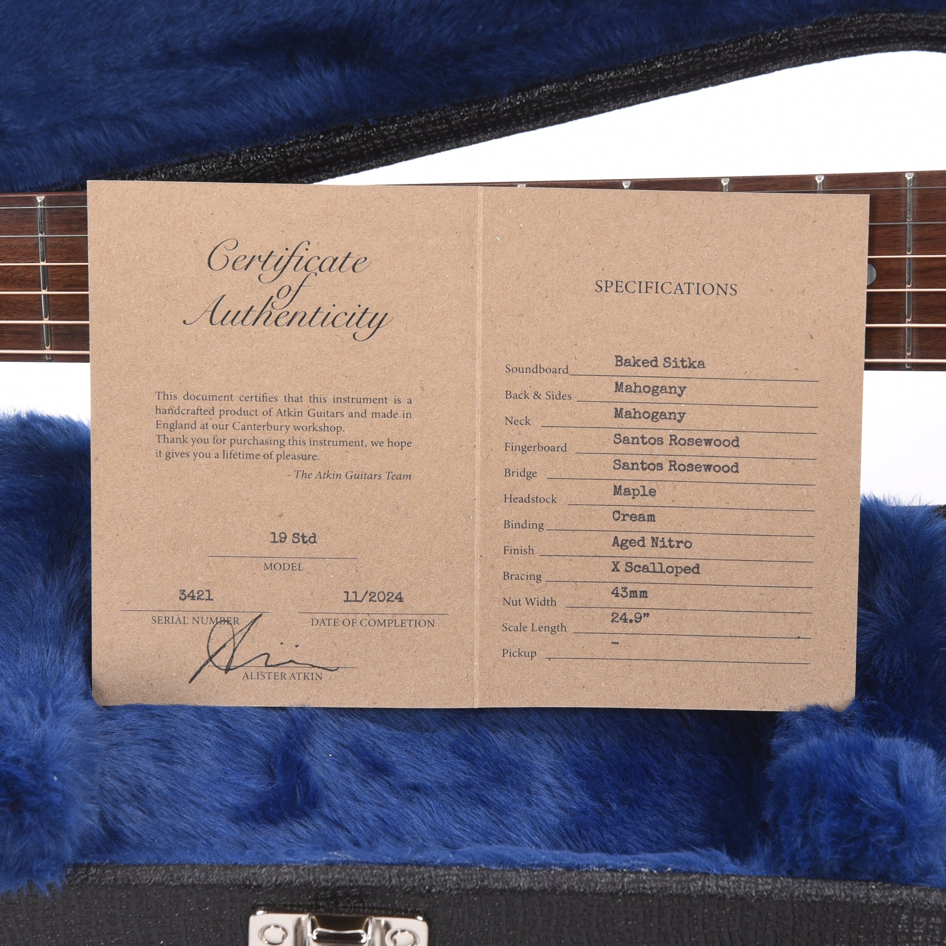Atkin The Nineteen Aged Baked Sitka/Mahogany Sunburst Acoustic Guitars / Dreadnought