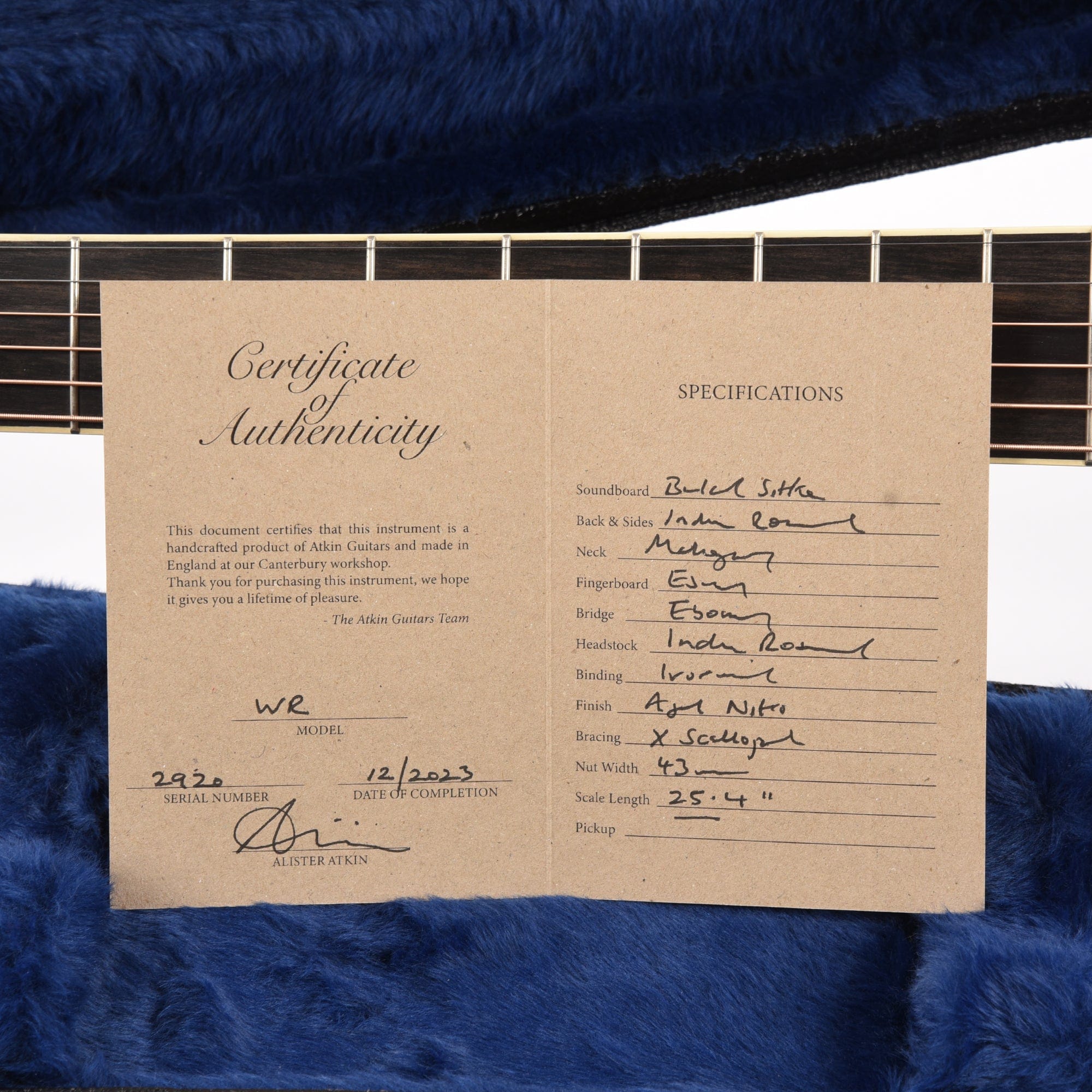 Atkin The White Rice Baked Sitka/Rosewood Aged Natural Acoustic Guitars / Dreadnought