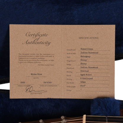 Atkin The White Rice Baked Sitka/Rosewood Aged Natural Acoustic Guitars / Dreadnought