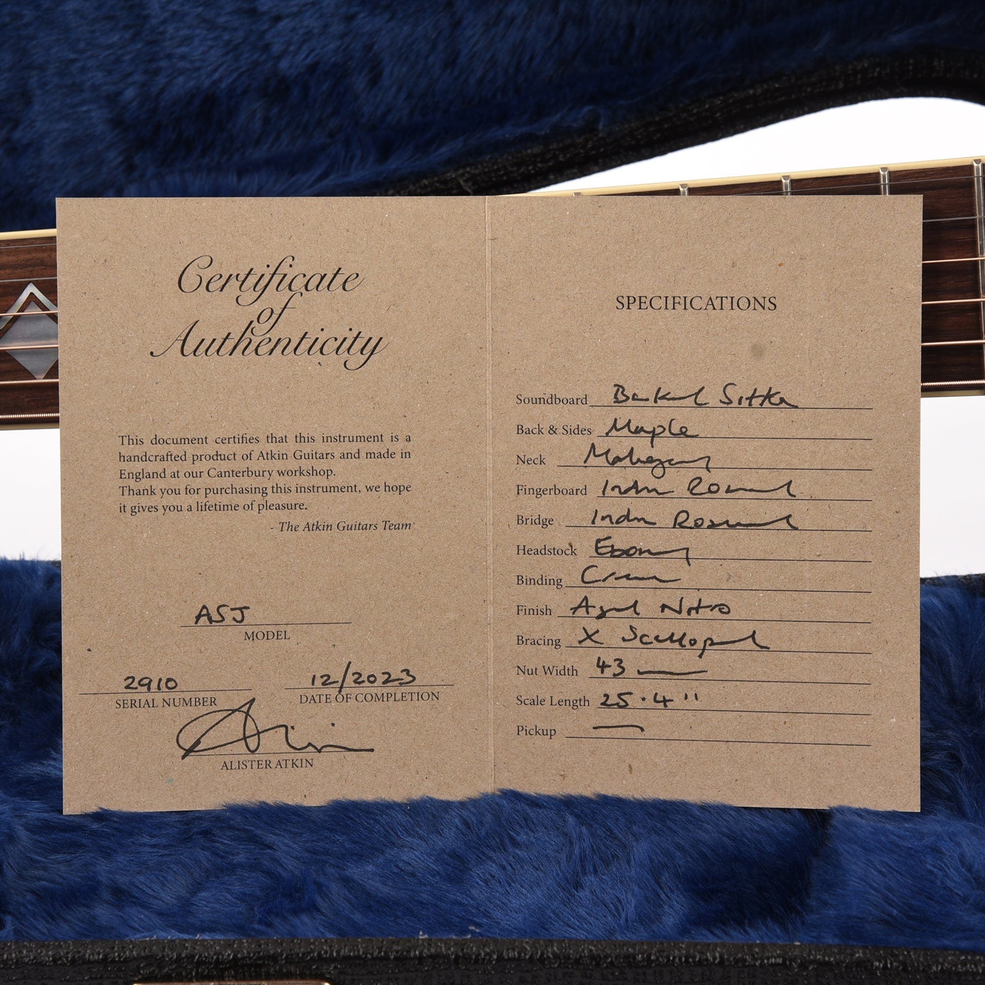 Atkin ASJ Custom Sitka/Mahogany Aged Black Acoustic Guitars / Jumbo