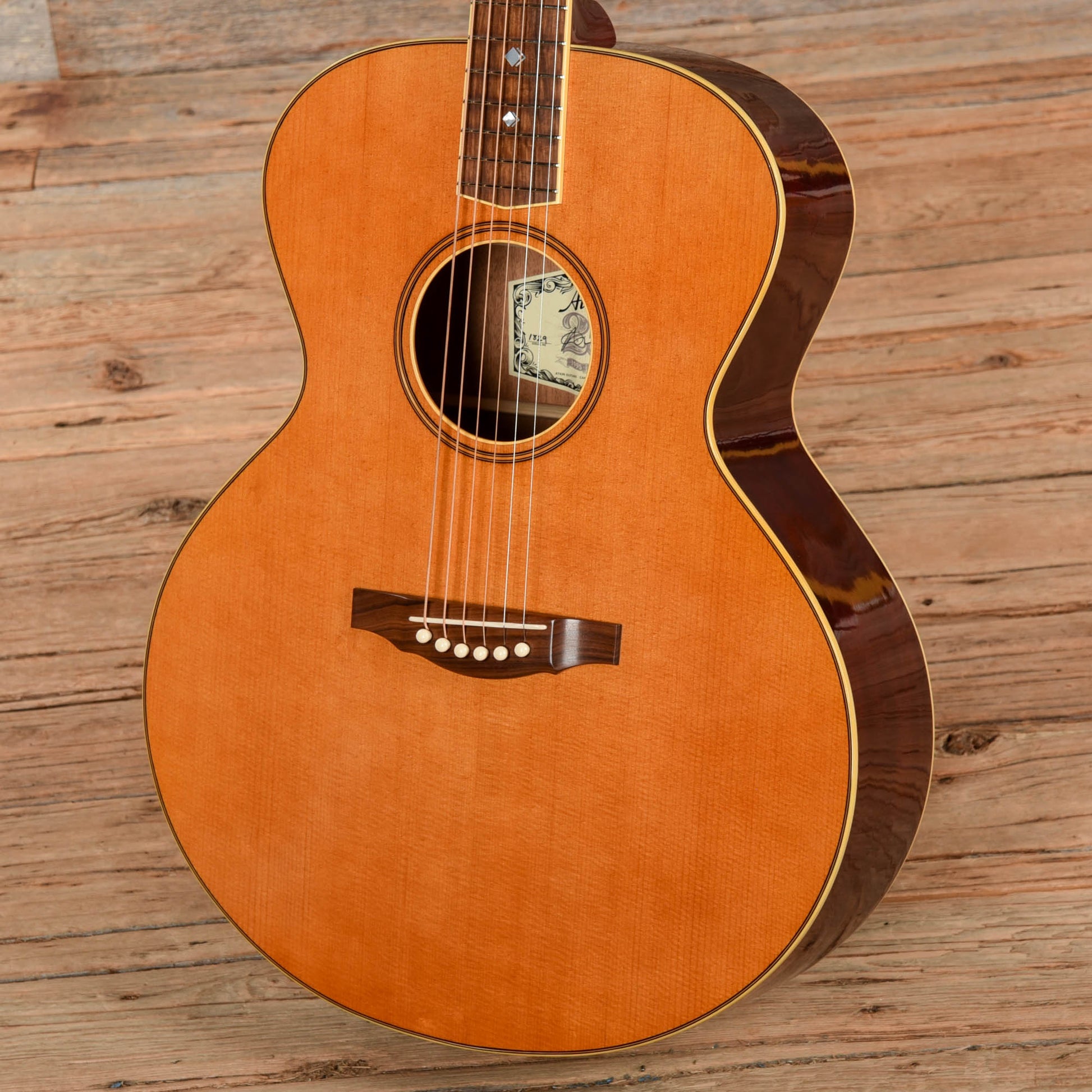 Atkin The ASJ Small Jumbo Aged Baked Sitka/Mahogany w/Cherry Back & No Pickguard Natural Acoustic Guitars / Jumbo