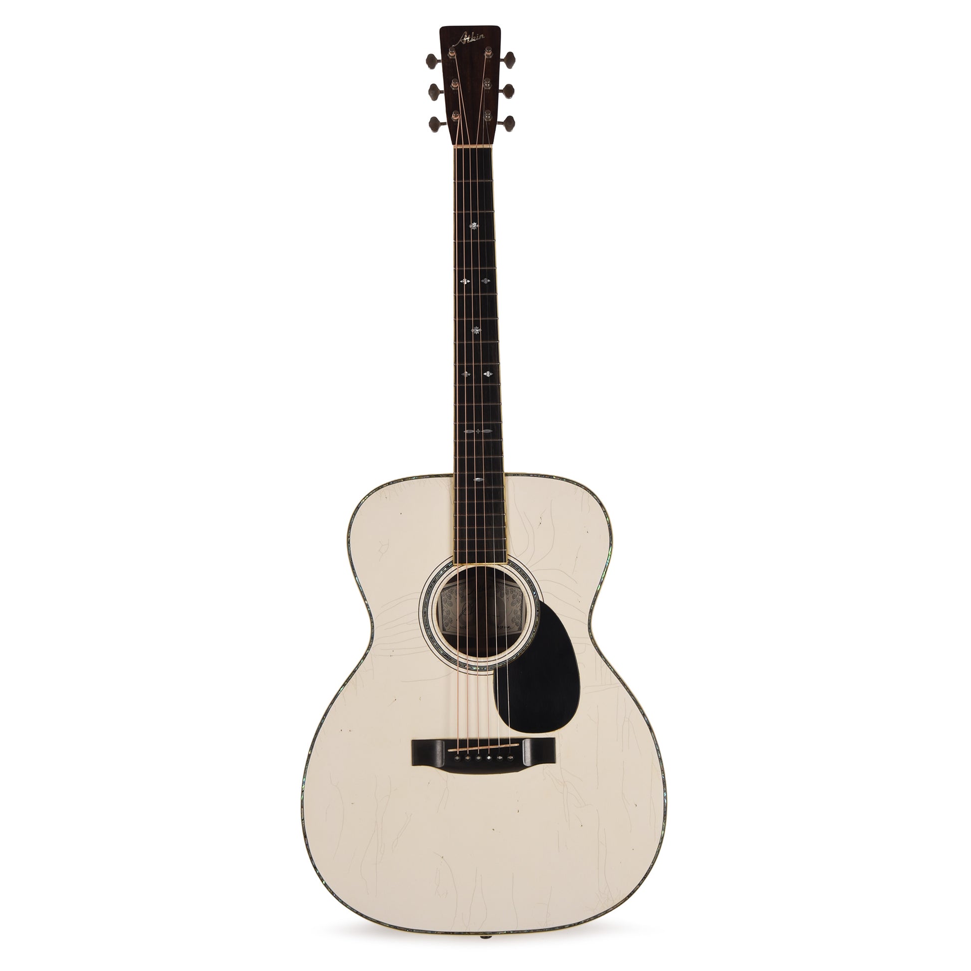 Aktin OM37 Deluxe Baked Sitka/Indian Rosewood Medium Aged White All Over Acoustic Guitars / OM and Auditorium