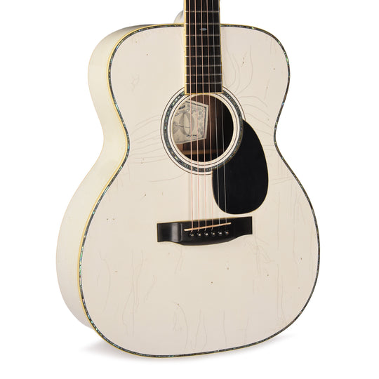 Aktin OM37 Deluxe Baked Sitka/Indian Rosewood Medium Aged White All Over Acoustic Guitars / OM and Auditorium