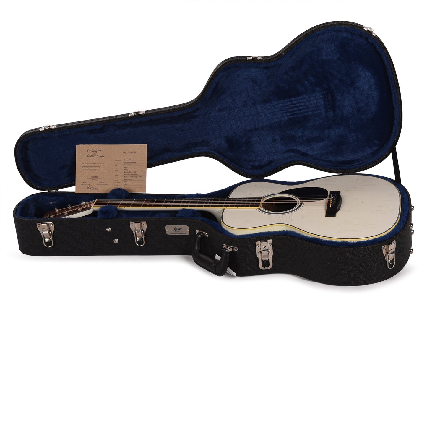 Aktin OM37 Deluxe Baked Sitka/Indian Rosewood Medium Aged White All Over Acoustic Guitars / OM and Auditorium
