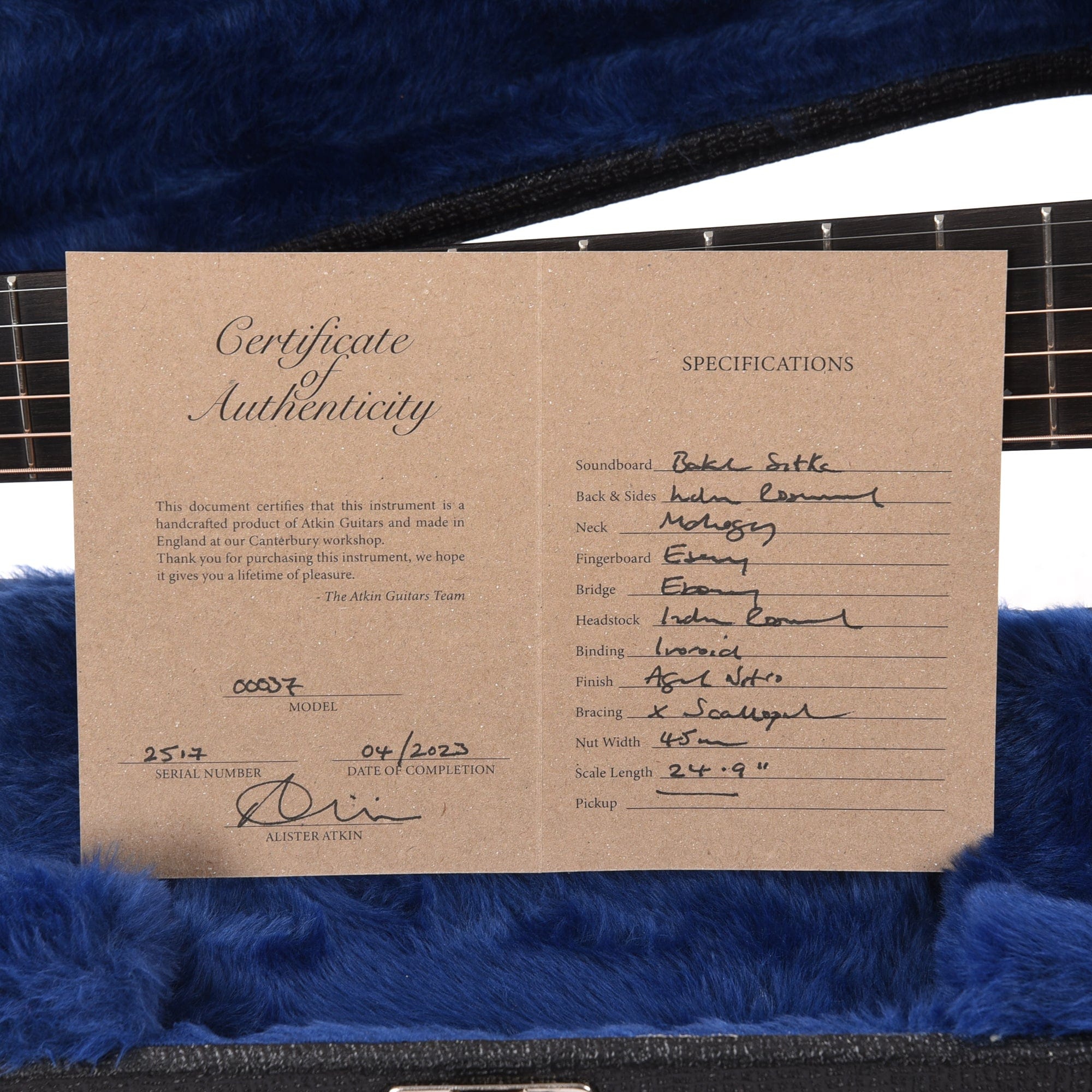 Atkin 00037 Aged Baked Sitka/Rosewood Natural Acoustic Guitars / OM and Auditorium