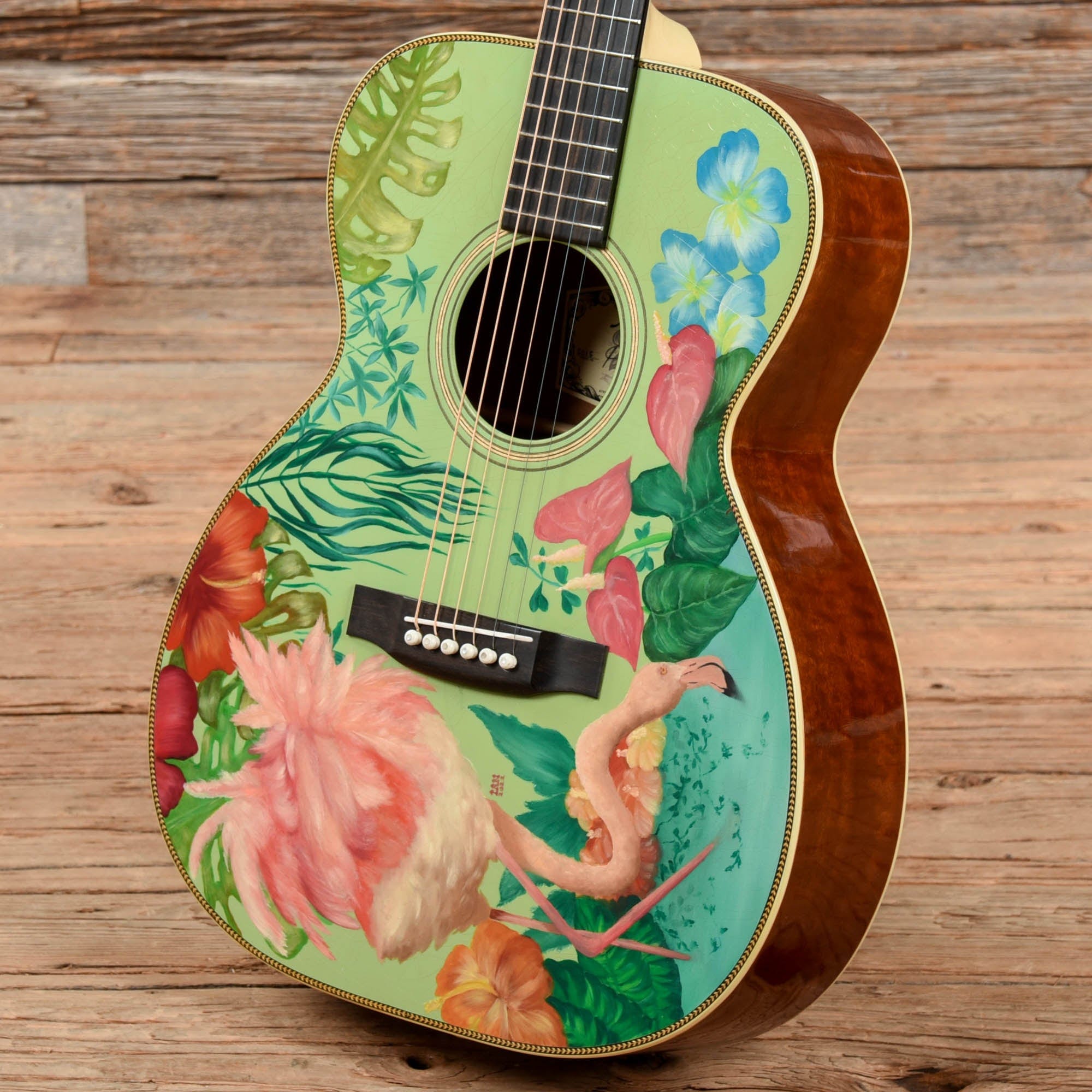 Atkin 00037 Flamingo Hand Painted by Ian Ward Acoustic Guitars / OM and Auditorium