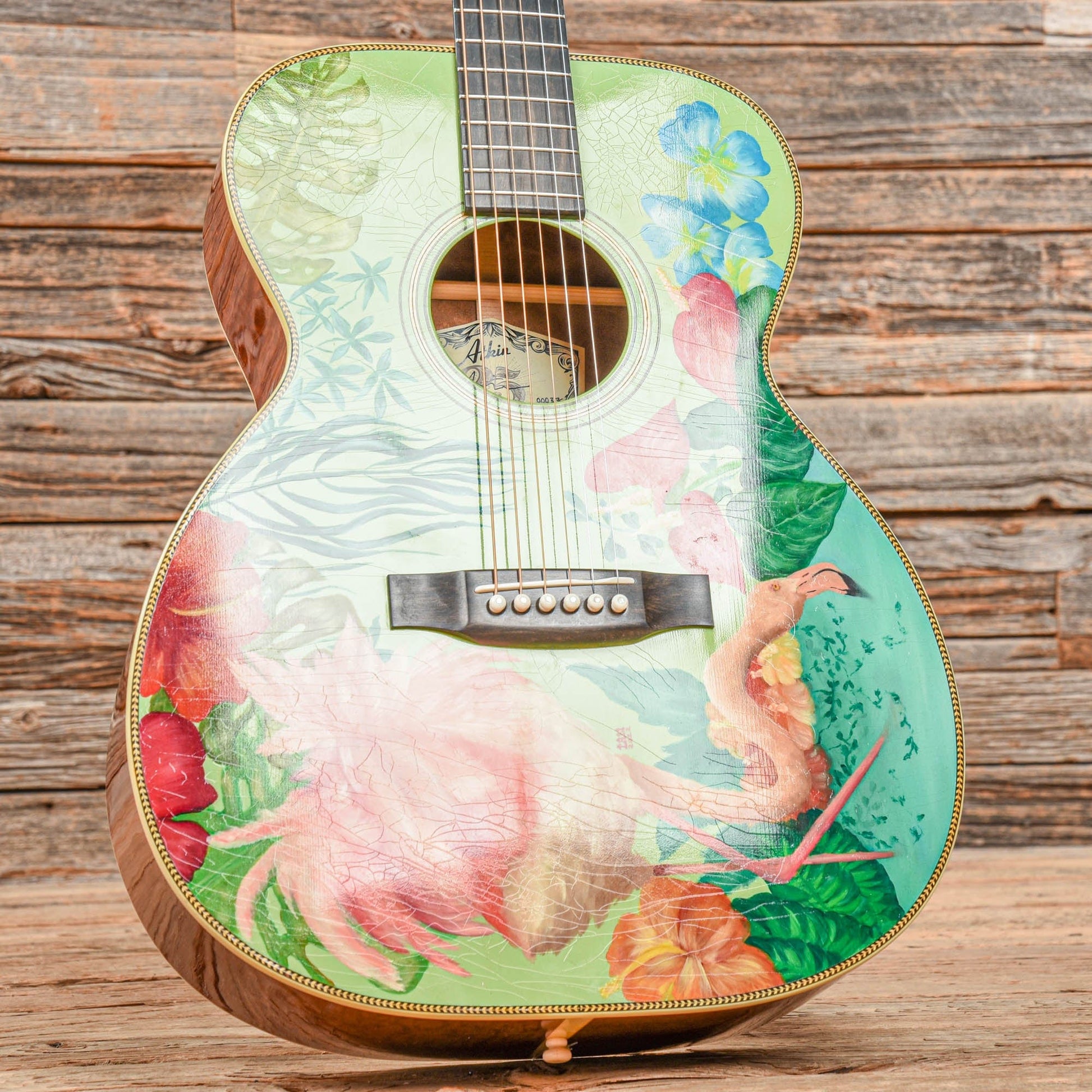 Atkin 00037 Flamingo Hand Painted by Ian Ward Acoustic Guitars / OM and Auditorium