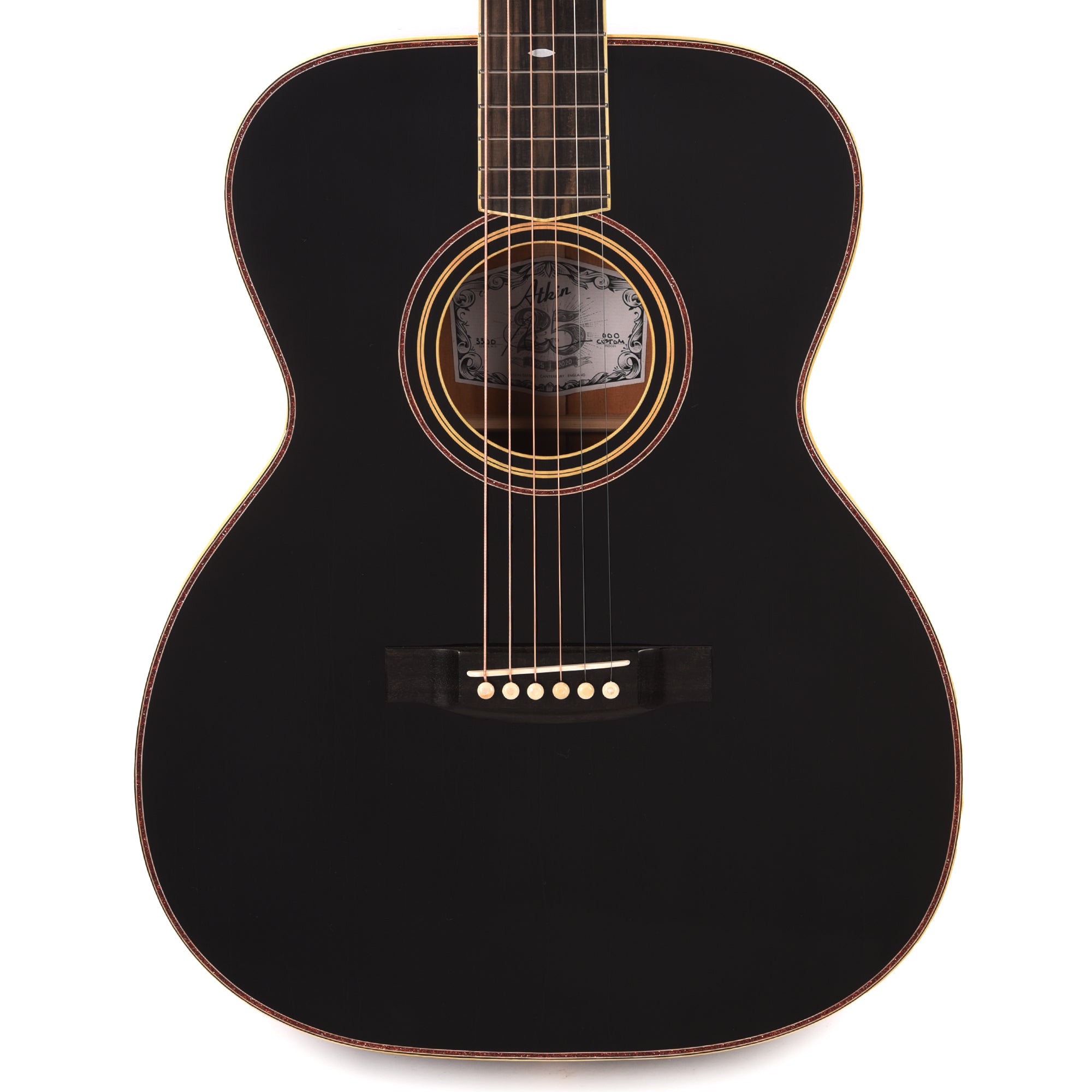 Atkin 00037 Mahogany All Black w/Glitter Binding Acoustic Guitars / OM and Auditorium