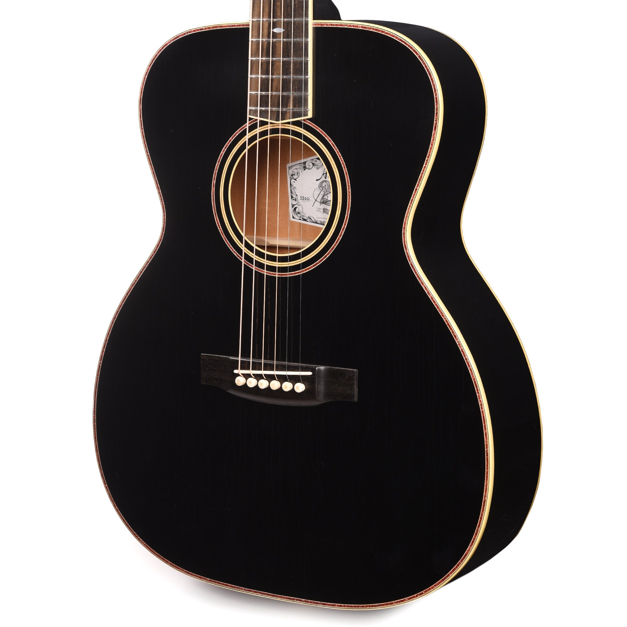 Atkin 00037 Mahogany All Black w/Glitter Binding Acoustic Guitars / OM and Auditorium