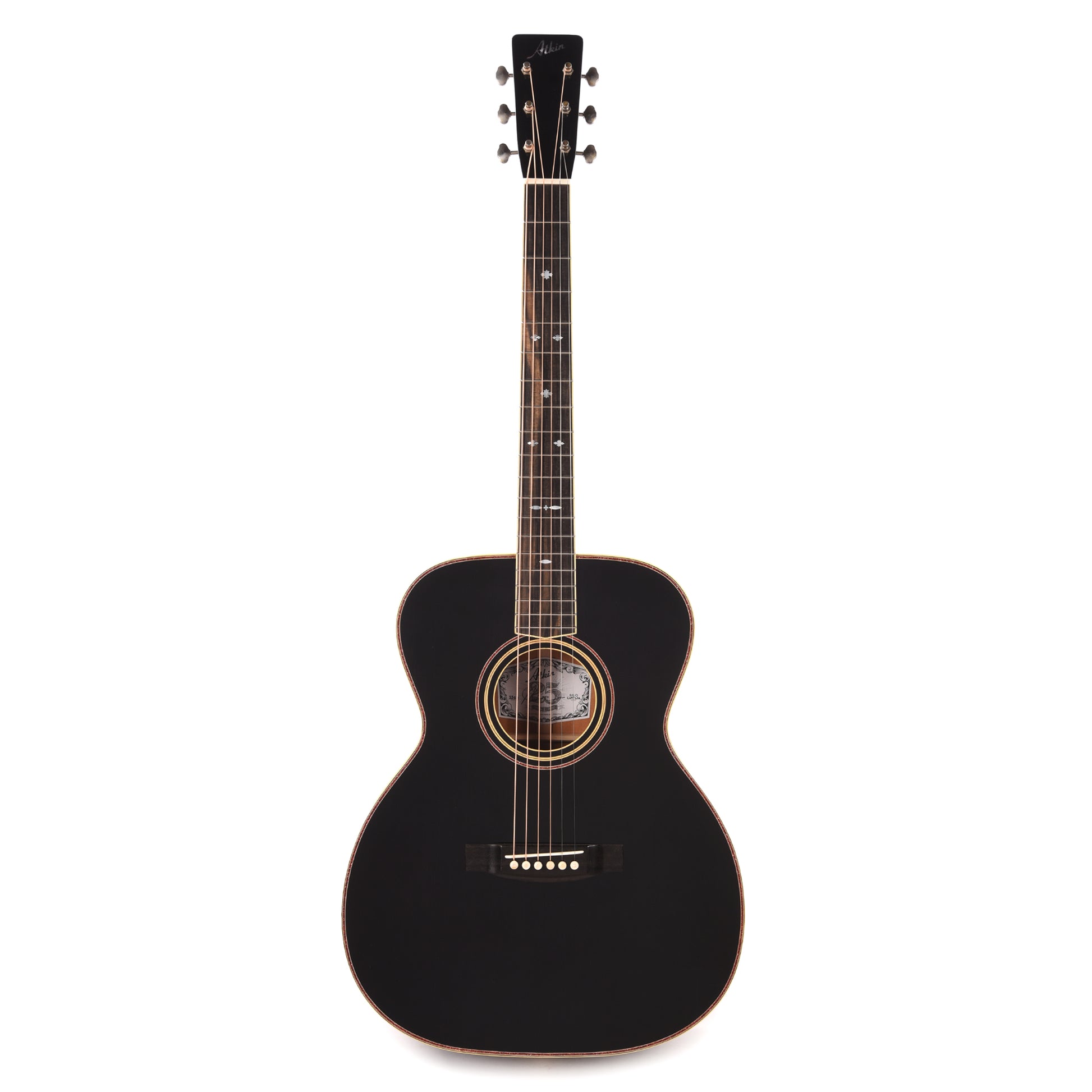 Atkin 00037 Mahogany All Black w/Glitter Binding Acoustic Guitars / OM and Auditorium