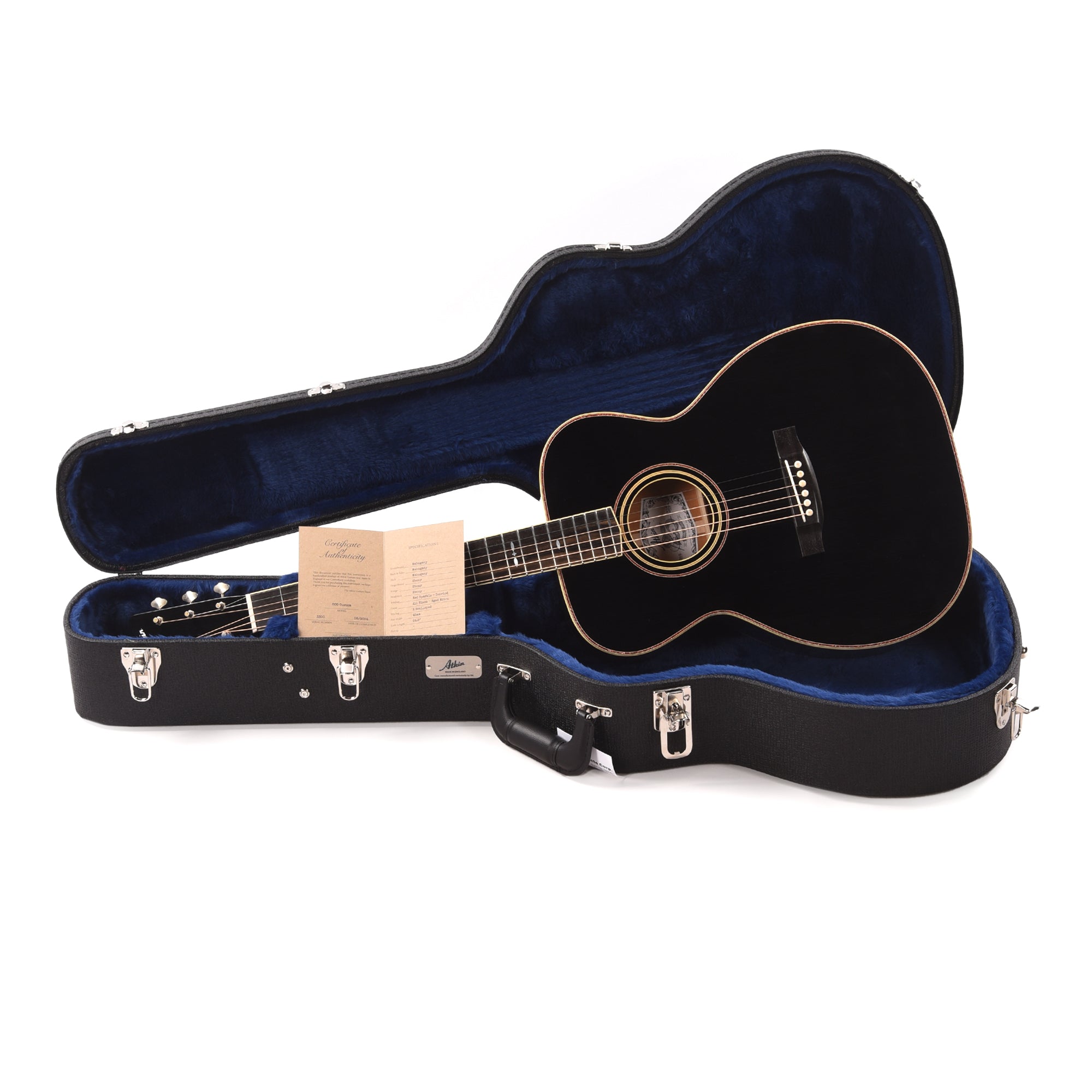 Atkin 00037 Mahogany All Black w/Glitter Binding Acoustic Guitars / OM and Auditorium