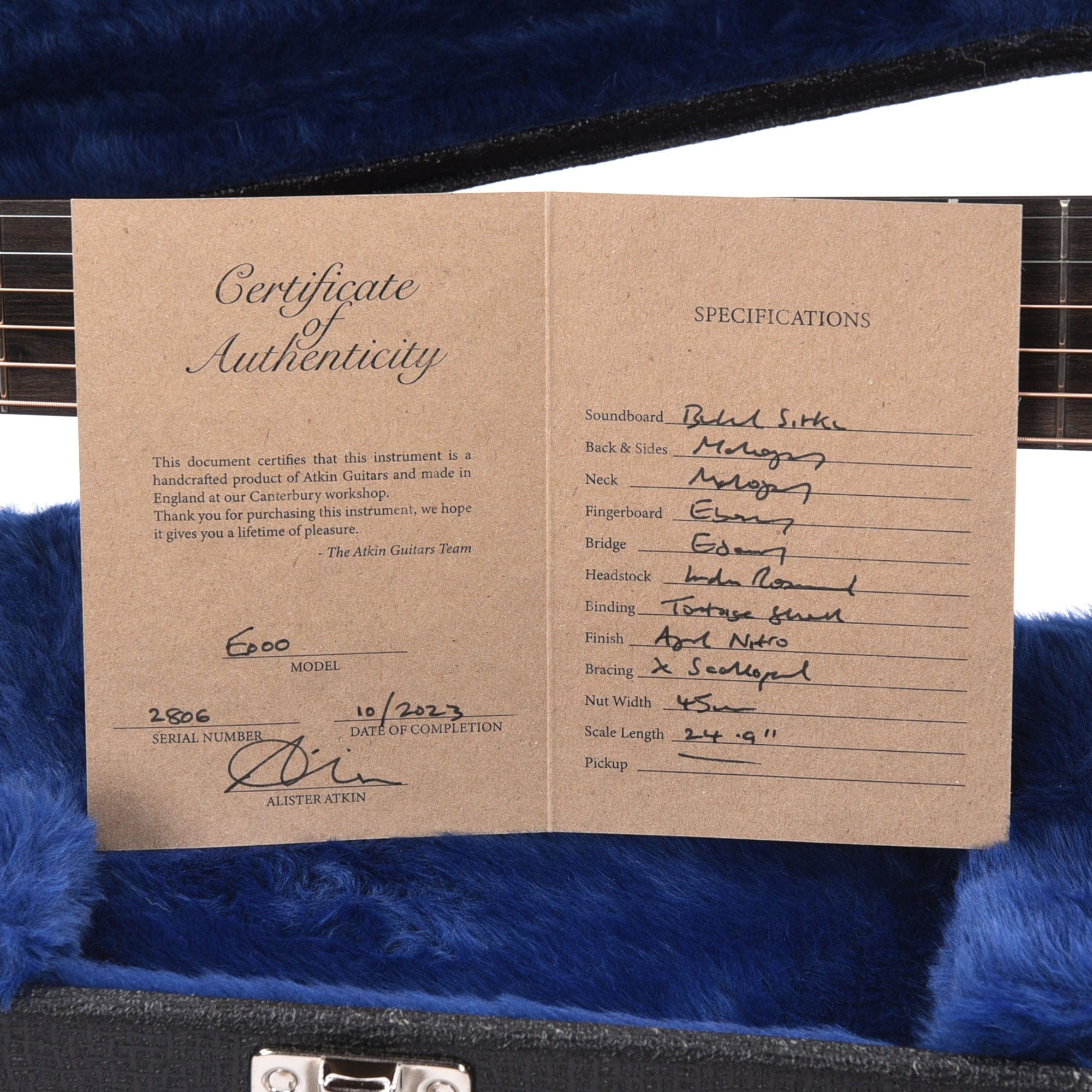 Atkin Essential 000 Baked Sitka/Mahogany Aged Natural Acoustic Guitars / OM and Auditorium