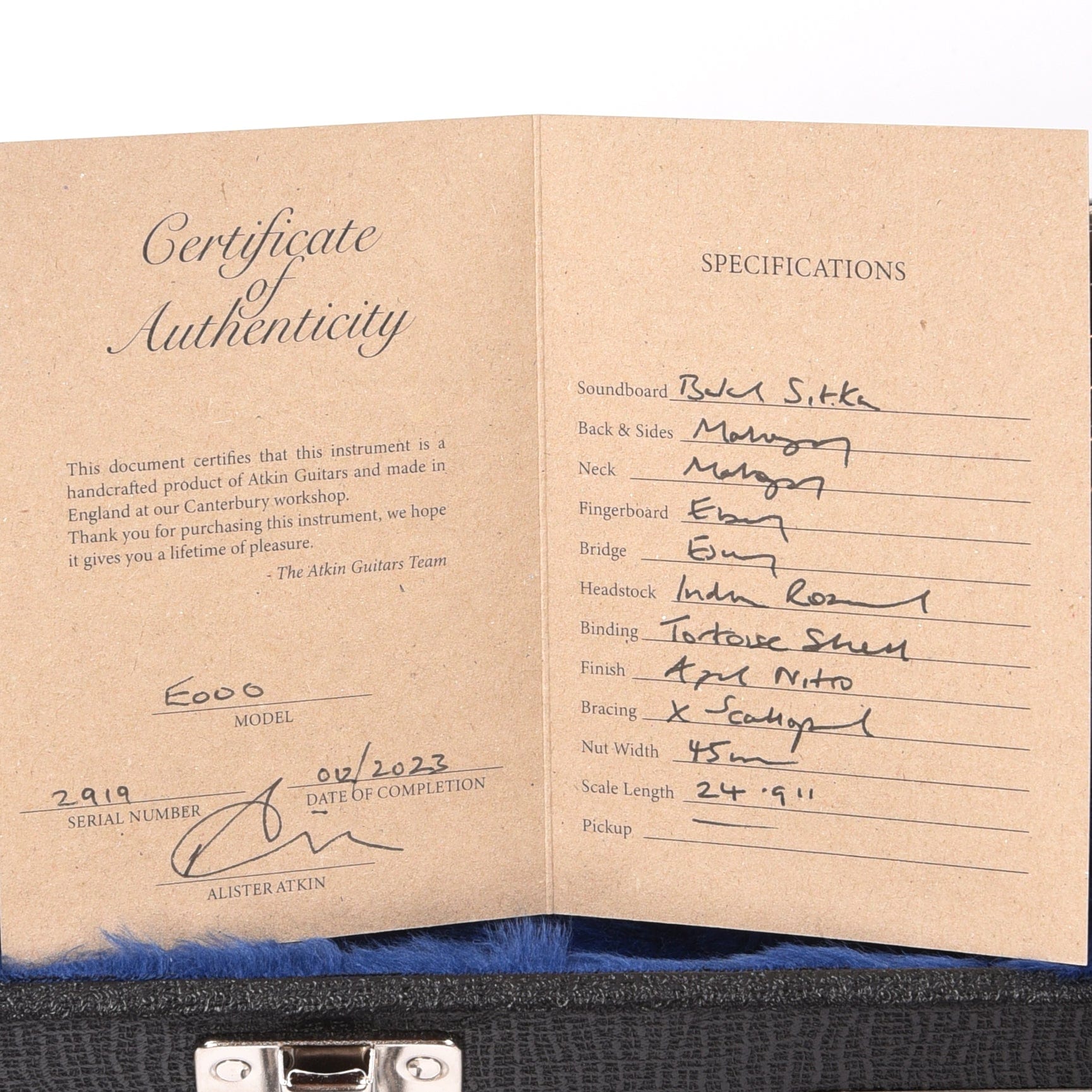 Atkin Essential 000 Baked Sitka/Mahogany Aged Natural Acoustic Guitars / OM and Auditorium