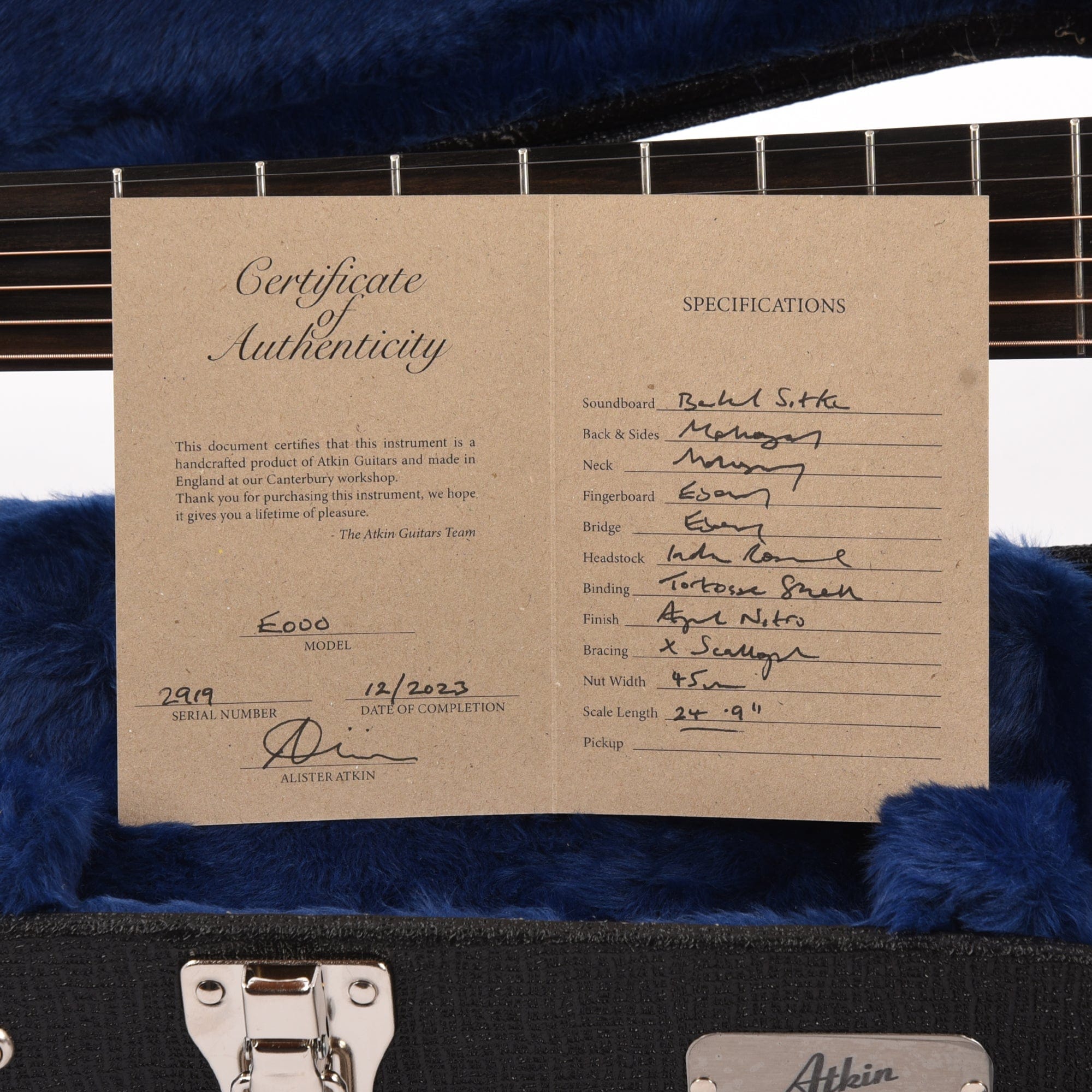 Atkin Essential OM Aged Baked Sitka/Mahogany Natural Acoustic Guitars / OM and Auditorium