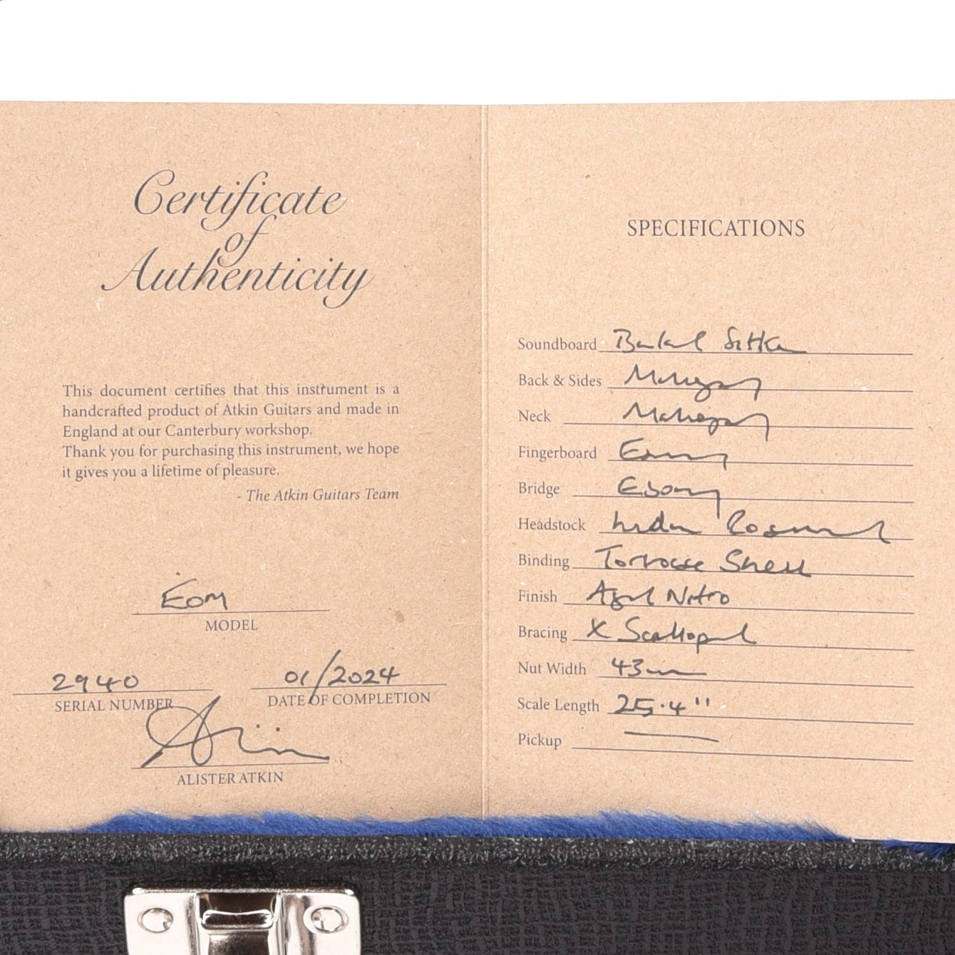 Atkin Essential OM Aged Baked Sitka/Mahogany Natural Acoustic Guitars / OM and Auditorium