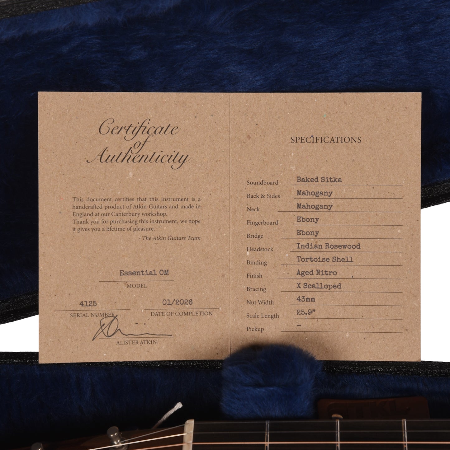 Atkin Essential OM Aged Baked Sitka/Mahogany Natural Acoustic Guitars / OM and Auditorium