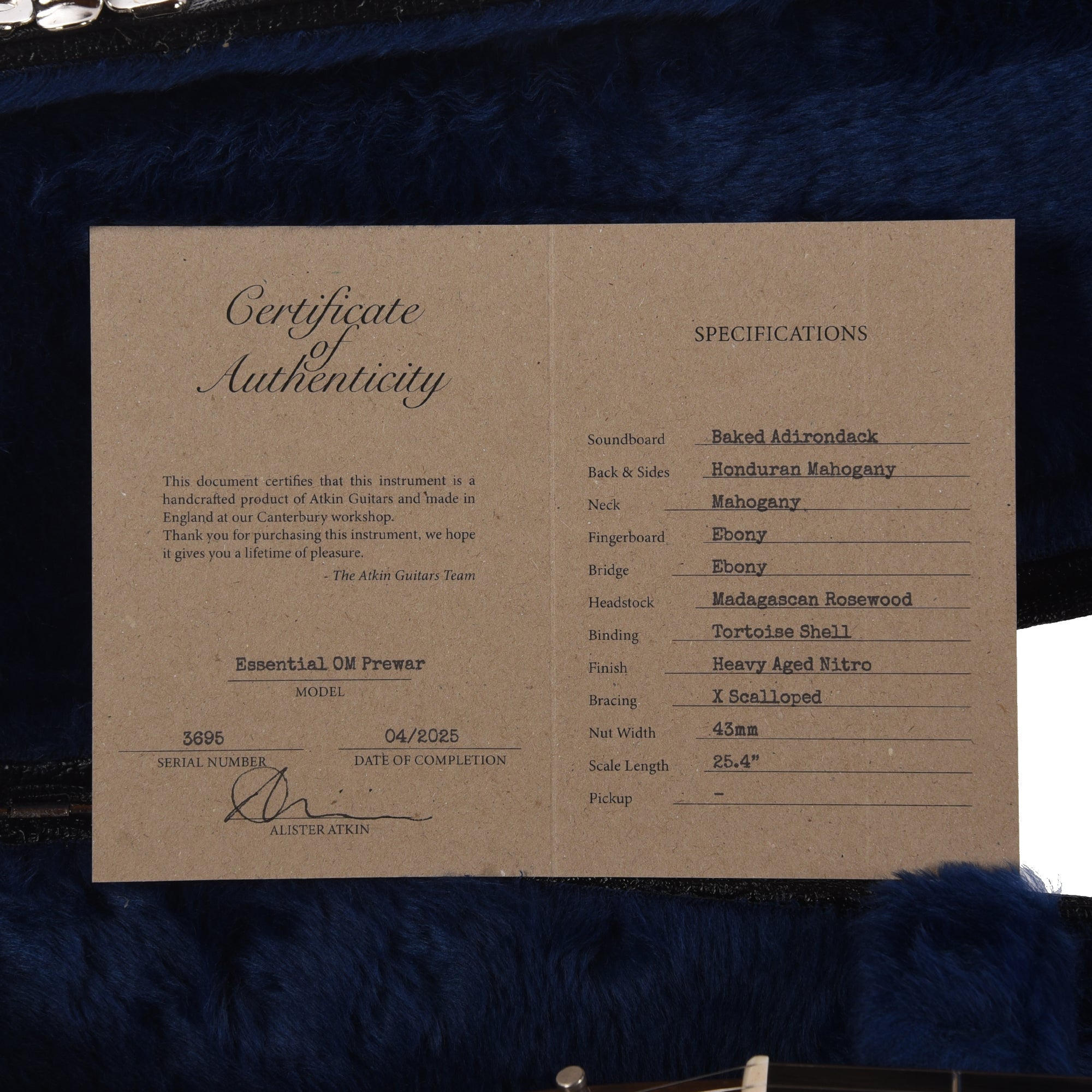 Atkin Essential OM Pre-War Baked Adirondack/Mahogany Aged Natural Acoustic Guitars / OM and Auditorium