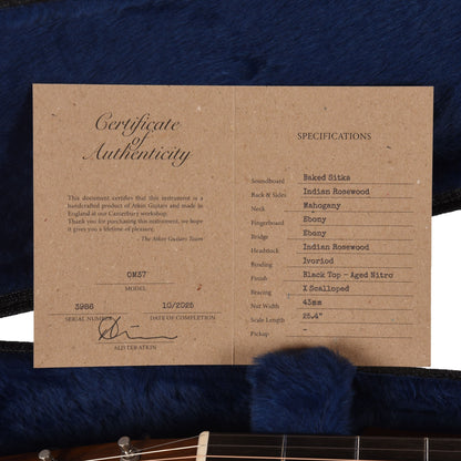 Atkin OM37 Baked Sitka/Rosewood Aged Blacktop Acoustic Guitars / OM and Auditorium