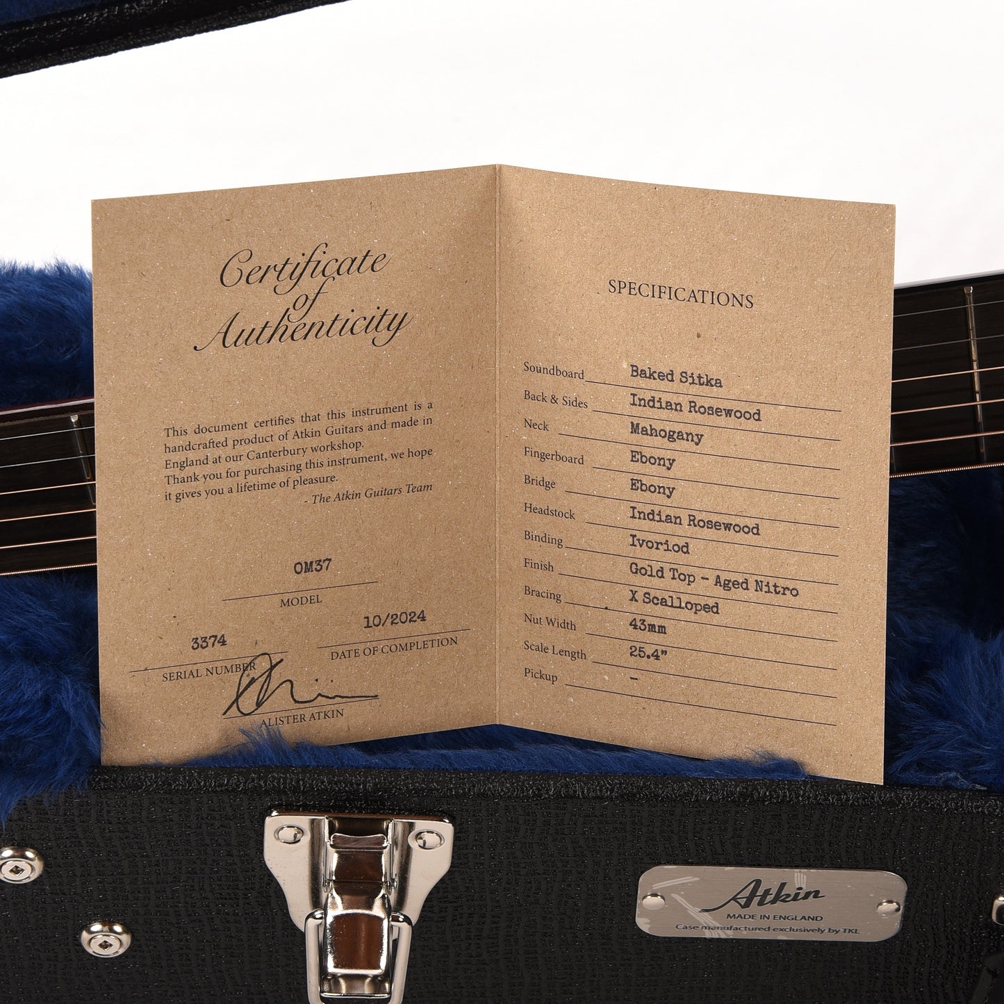 Atkin OM37 Baked Sitka/Rosewood Aged Candy Gold Top w/Custom Pickguard Acoustic Guitars / OM and Auditorium