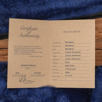 Atkin Dust Bowl Parlour Natural Acoustic Guitars / Parlor