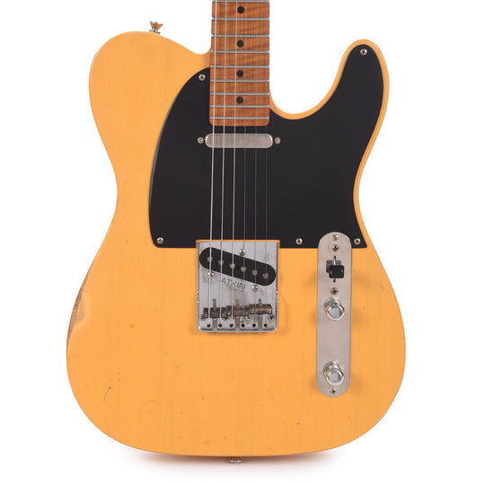 Atkin 52 T-Style Classic Aged Butterscotch w/Neck Humbucker & Roasted Flame Maple Neck (Serial #094) Electric Guitars / Solid Body
