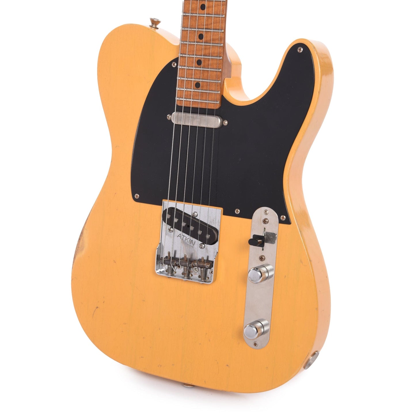 Atkin 52 T-Style Classic Aged Butterscotch w/Neck Humbucker & Roasted Flame Maple Neck (Serial #094) Electric Guitars / Solid Body