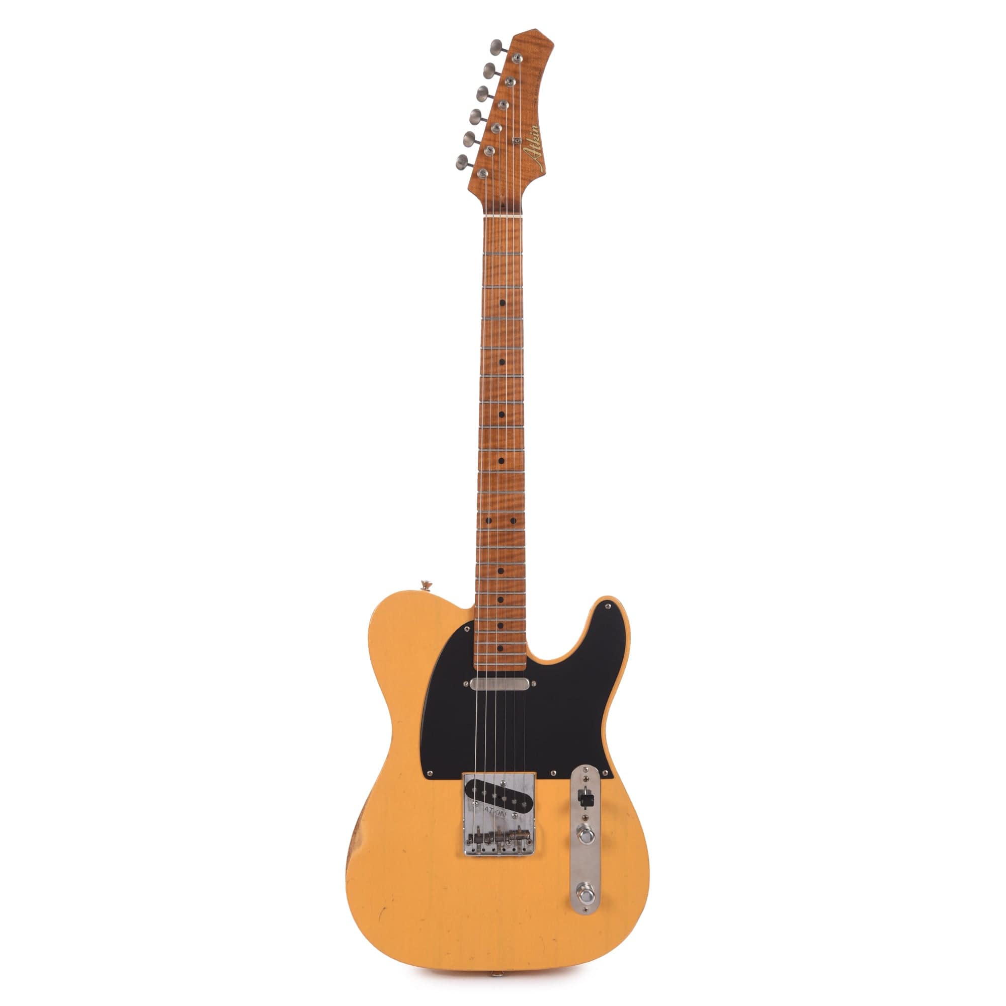 Atkin 52 T-Style Classic Aged Butterscotch w/Neck Humbucker & Roasted Flame Maple Neck (Serial #094) Electric Guitars / Solid Body