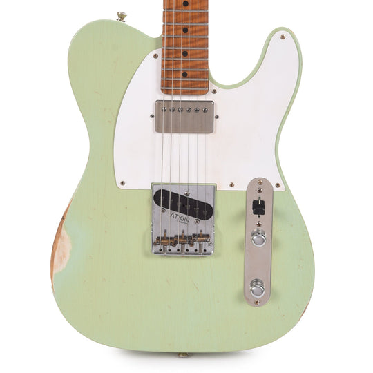 Atkin 52 T-Style Classic Aged Surf Green w/Neck Humbucker & Roasted Flame Maple Neck Electric Guitars / Solid Body