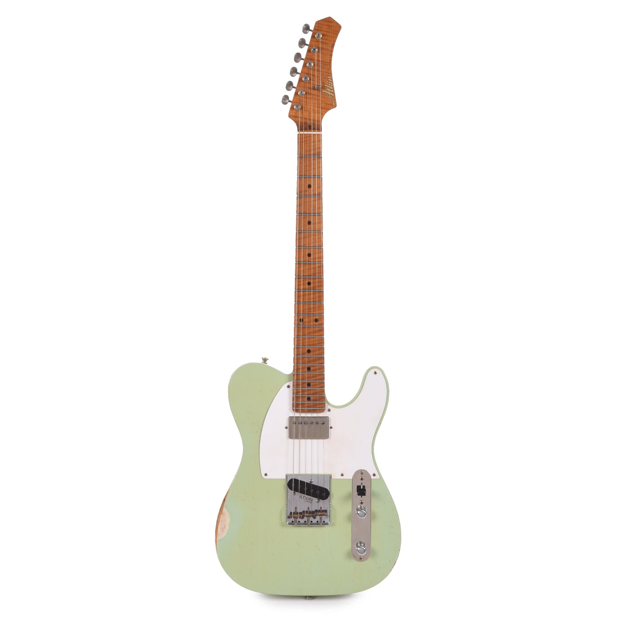 Atkin 52 T-Style Classic Aged Surf Green w/Neck Humbucker & Roasted Flame Maple Neck Electric Guitars / Solid Body