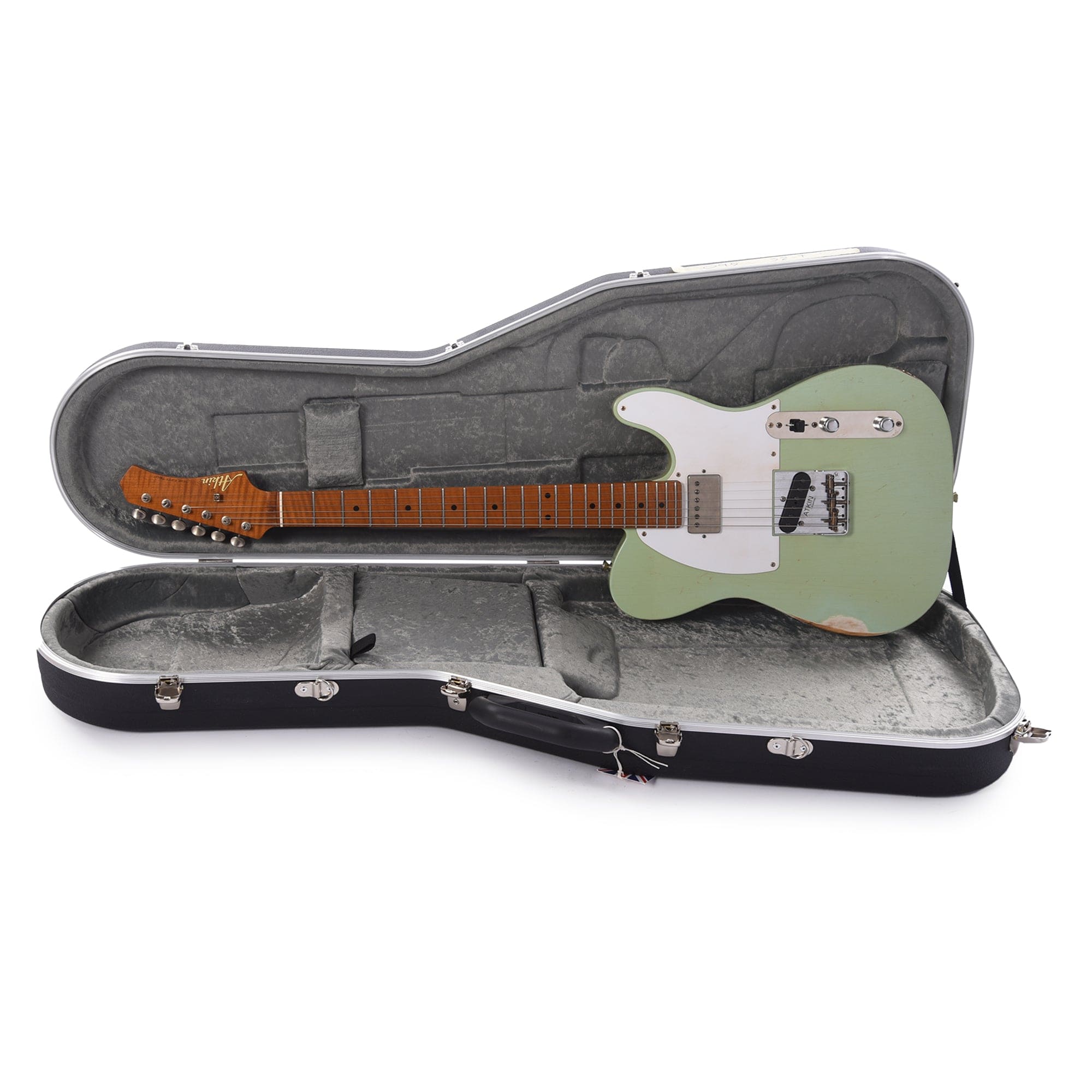 Atkin 52 T-Style Classic Aged Surf Green w/Neck Humbucker & Roasted Flame Maple Neck Electric Guitars / Solid Body
