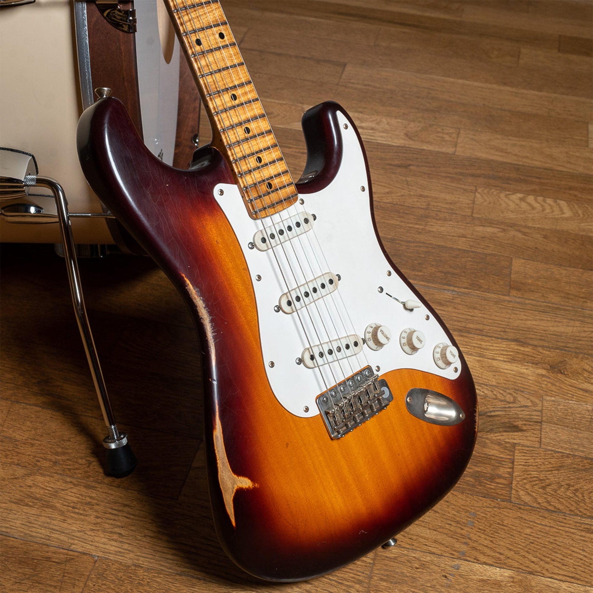 Atkin 54 S-Style Aged Sunburst w/Flame Maple Neck Electric Guitars / Solid Body