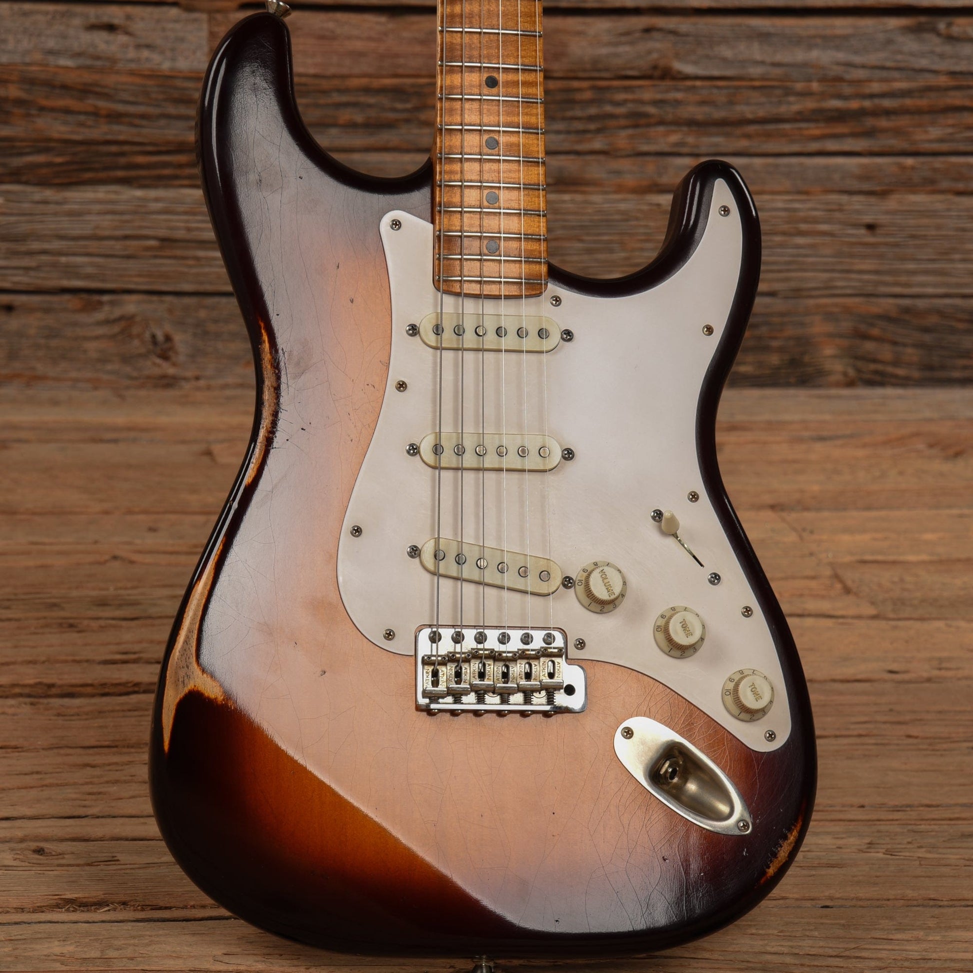 Atkin 54 S-Style w/Flame Maple Neck Aged Sunburst 2023 Electric Guitars / Solid Body