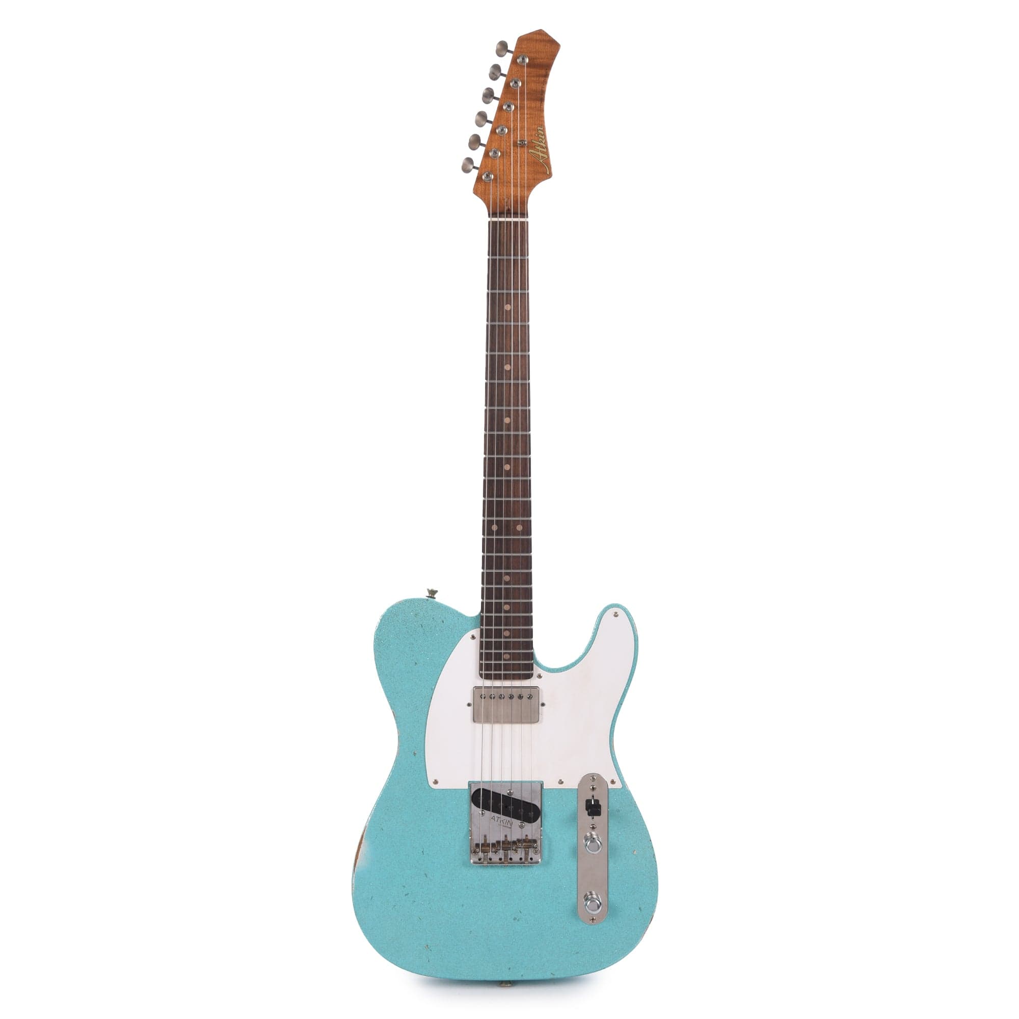 Atkin 59 T-Style Classic Aged Daphne Blue Sparkle w/Roasted Flame Maple Neck Electric Guitars / Solid Body