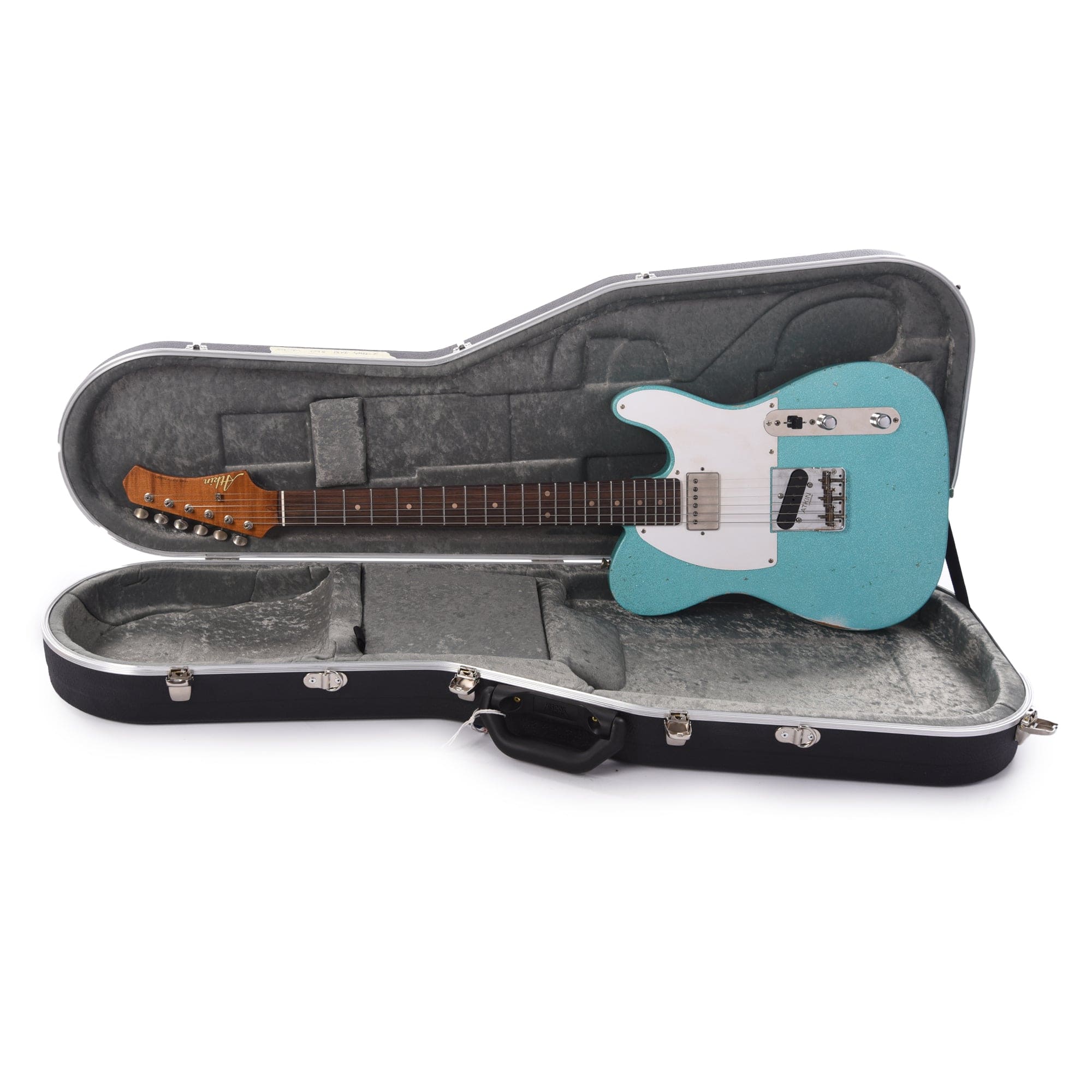 Atkin 59 T-Style Classic Aged Daphne Blue Sparkle w/Roasted Flame Maple Neck Electric Guitars / Solid Body