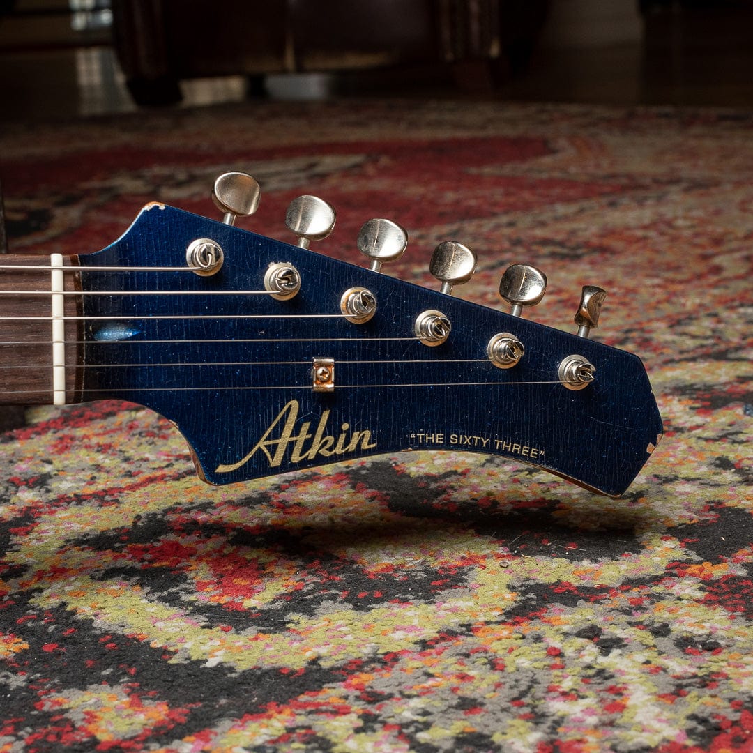 Atkin 63 S-Style Classic Aged Brunswick Blue Sparkle w/Roasted Flame Maple Neck Electric Guitars / Solid Body