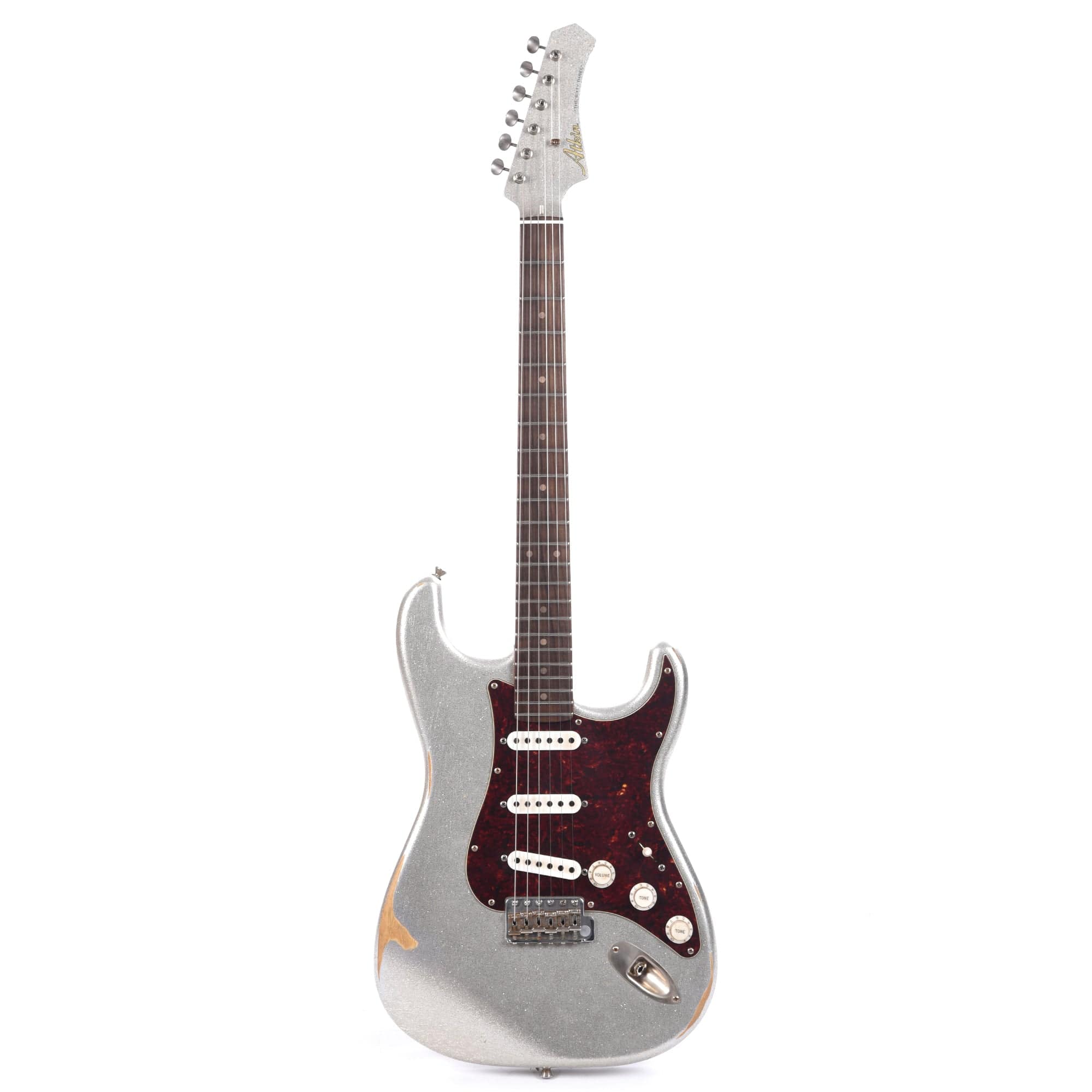 Atkin 63 S-Style Classic Aged Faded Silver Sparkle w/Roasted Flame Maple Neck Electric Guitars / Solid Body
