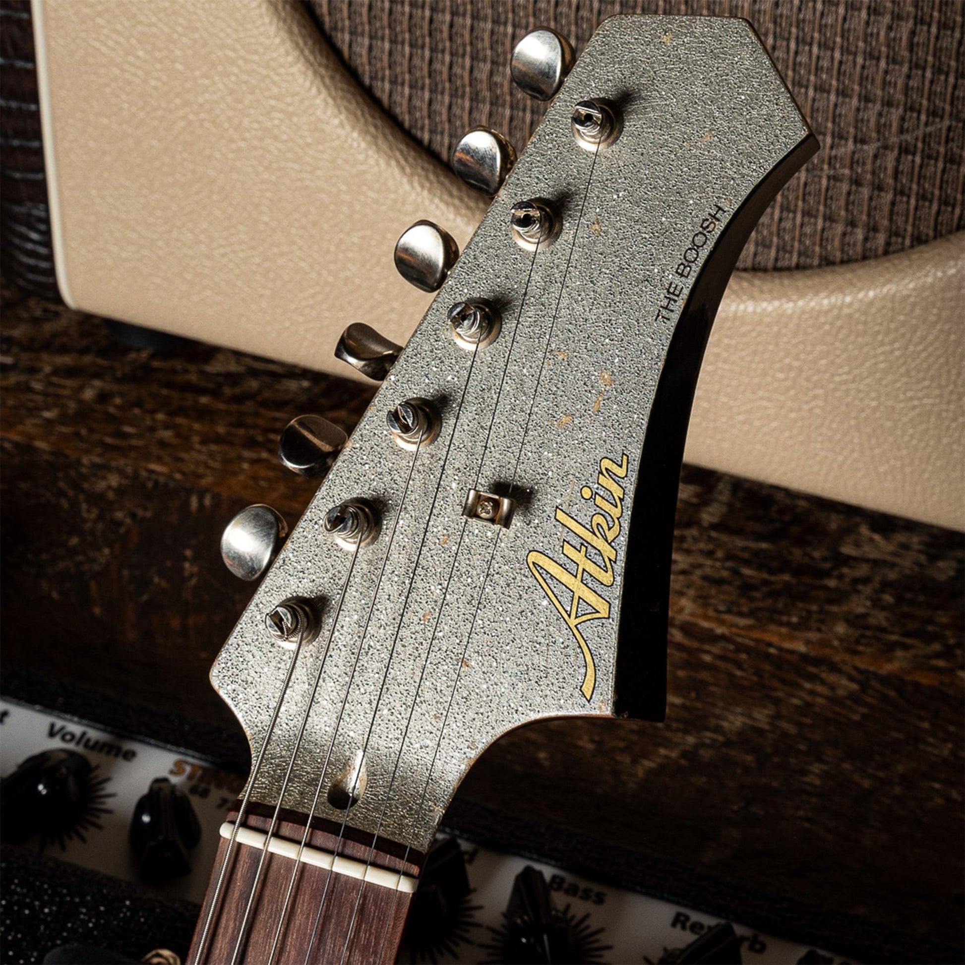 Atkin Boosh Offset Classic Aged Silver Sparkle/Rainbow w/Roasted Flame Maple Neck Electric Guitars / Solid Body