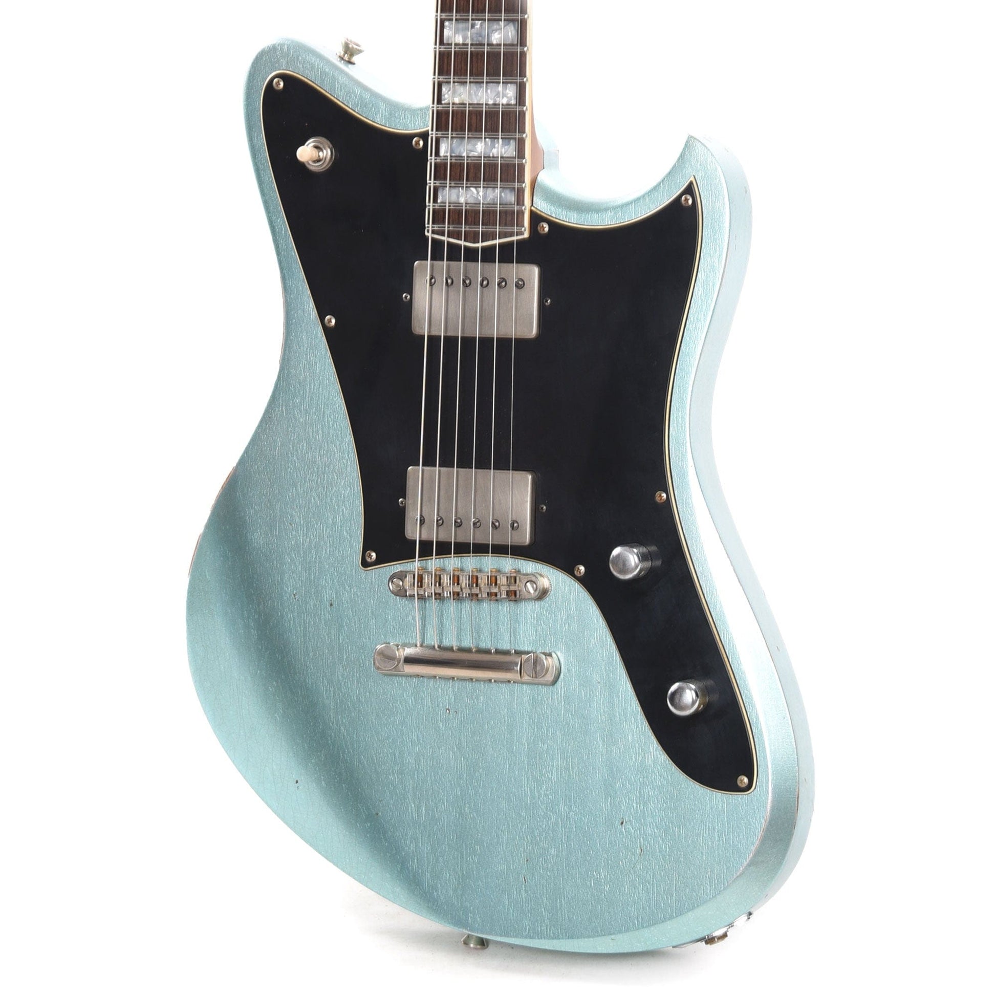 Atkin Mindhorn HH Deluxe Classic Aged Antique Pelham Blue w/Roasted Flame Maple Neck Electric Guitars / Solid Body
