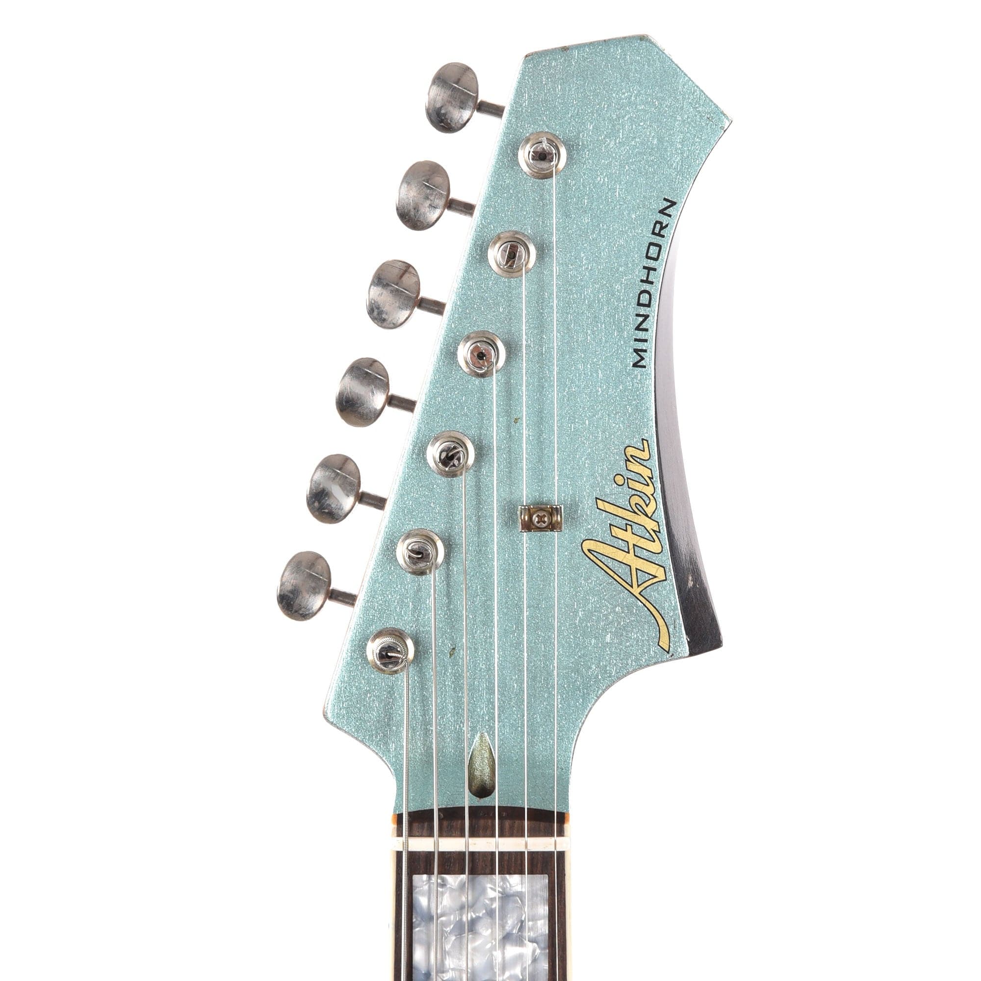 Atkin Mindhorn HH Deluxe Classic Aged Antique Pelham Blue w/Roasted Flame Maple Neck Electric Guitars / Solid Body