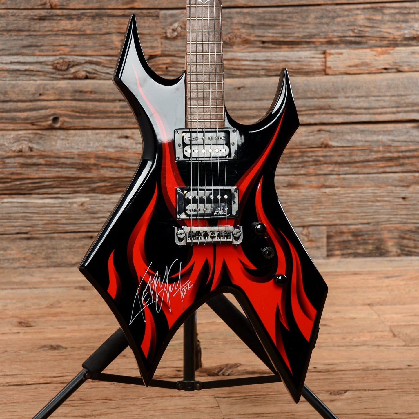 B.C. Rich KKW Tribal Fire Electric Guitars - Black Black Electric Guitars / Solid Body