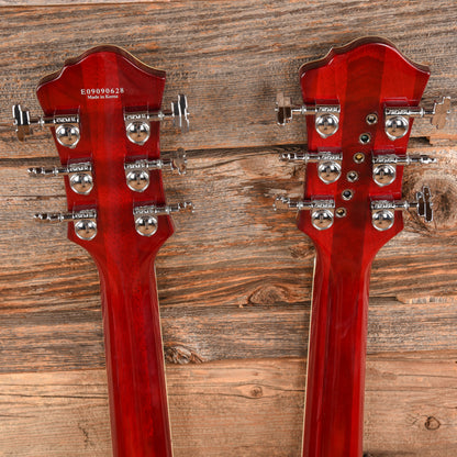 B.C. Rich Rich B Legacy Double Neck 2009 Trans Red  - Dave Amato of REO Speedwagon Electric Guitars / Solid Body