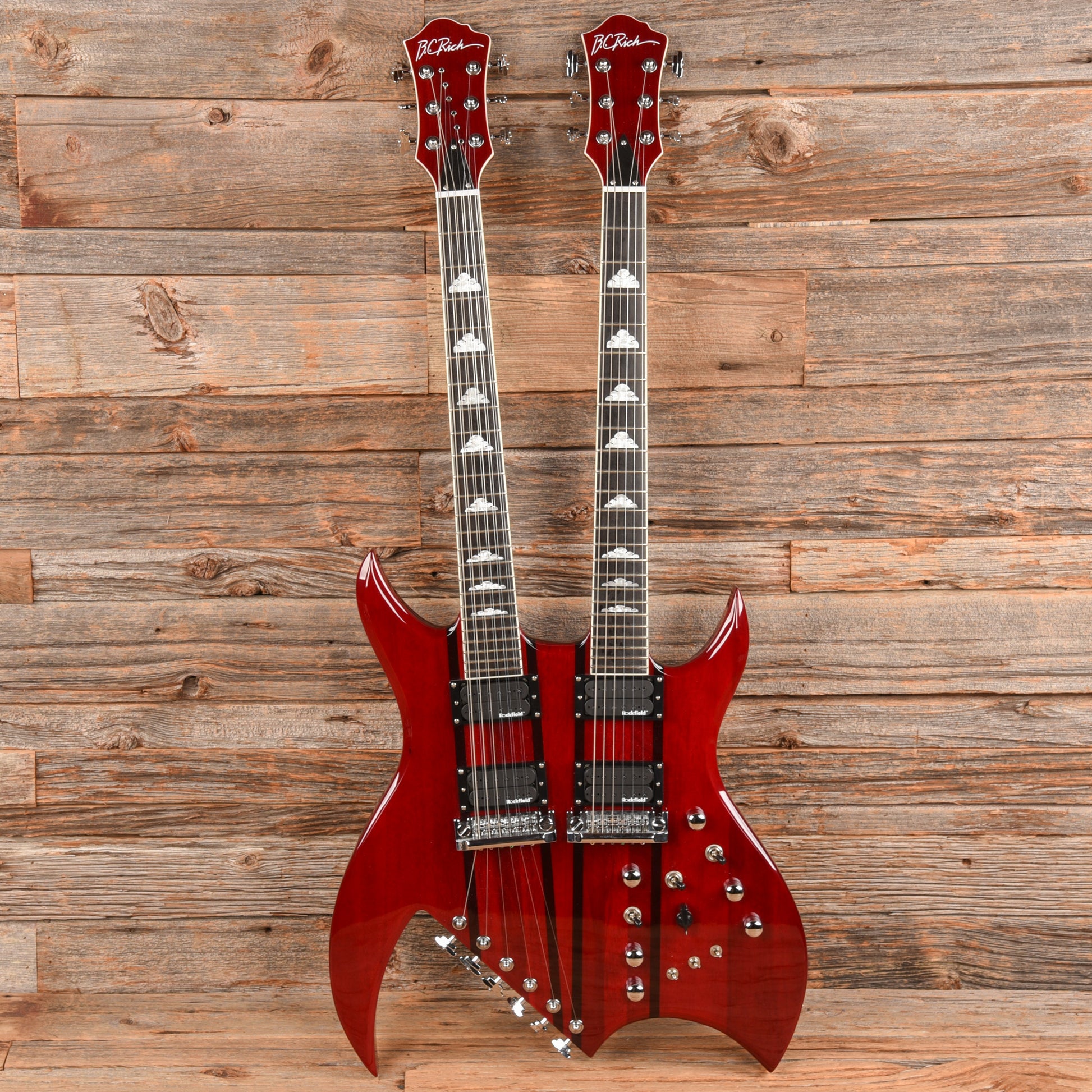 B.C. Rich Rich B Legacy Double Neck 2009 Trans Red  - Dave Amato of REO Speedwagon Electric Guitars / Solid Body