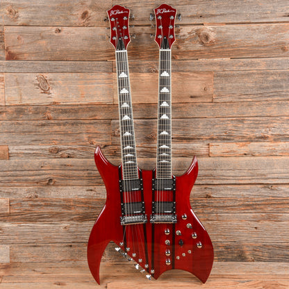 B.C. Rich Rich B Legacy Double Neck 2009 Trans Red  - Dave Amato of REO Speedwagon Electric Guitars / Solid Body