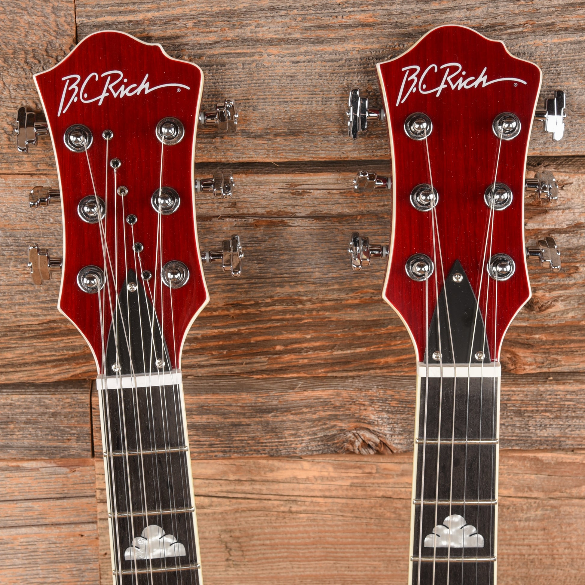 B.C. Rich Rich B Legacy Double Neck 2009 Trans Red  - Dave Amato of REO Speedwagon Electric Guitars / Solid Body